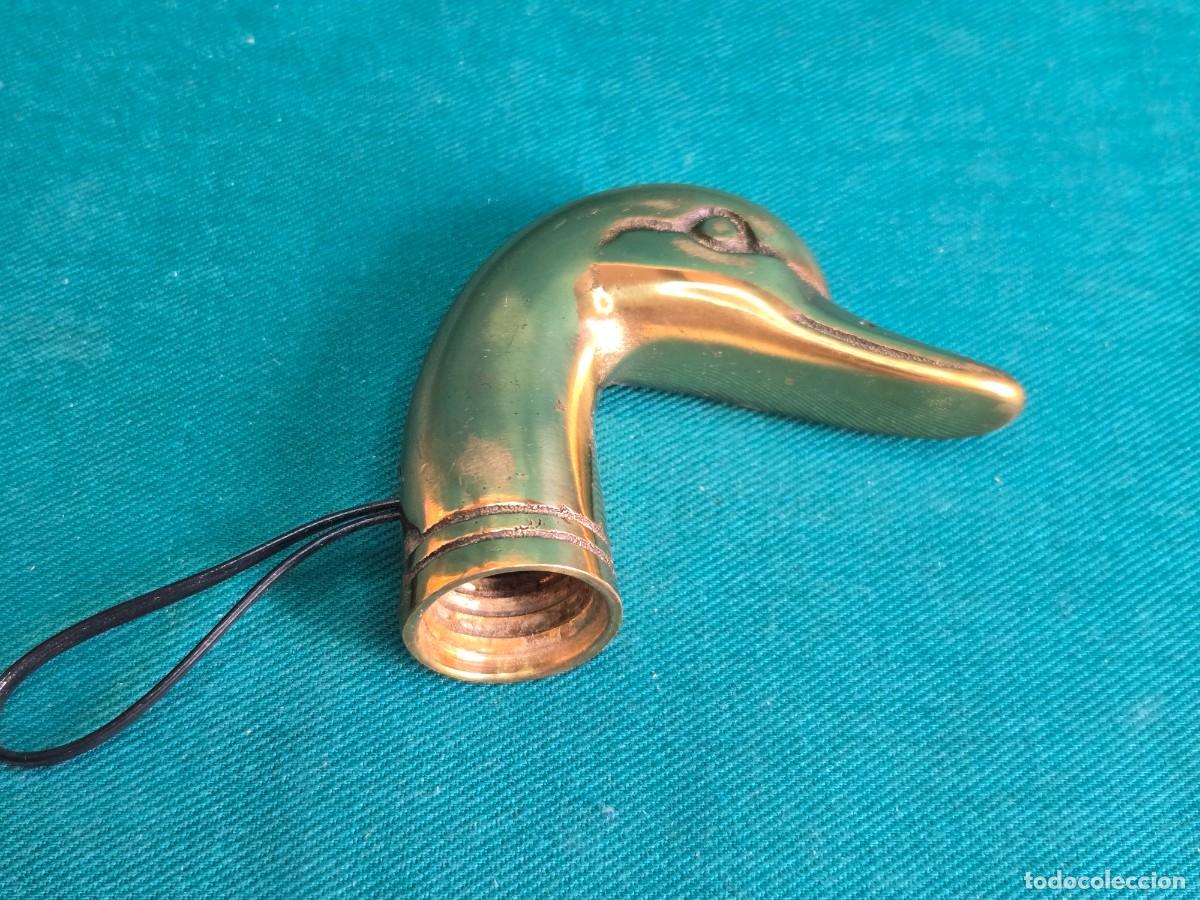 Coleccionismo: MANGO DE BRONCE PARA BASTON , CABEZA DE PATO - Foto 1