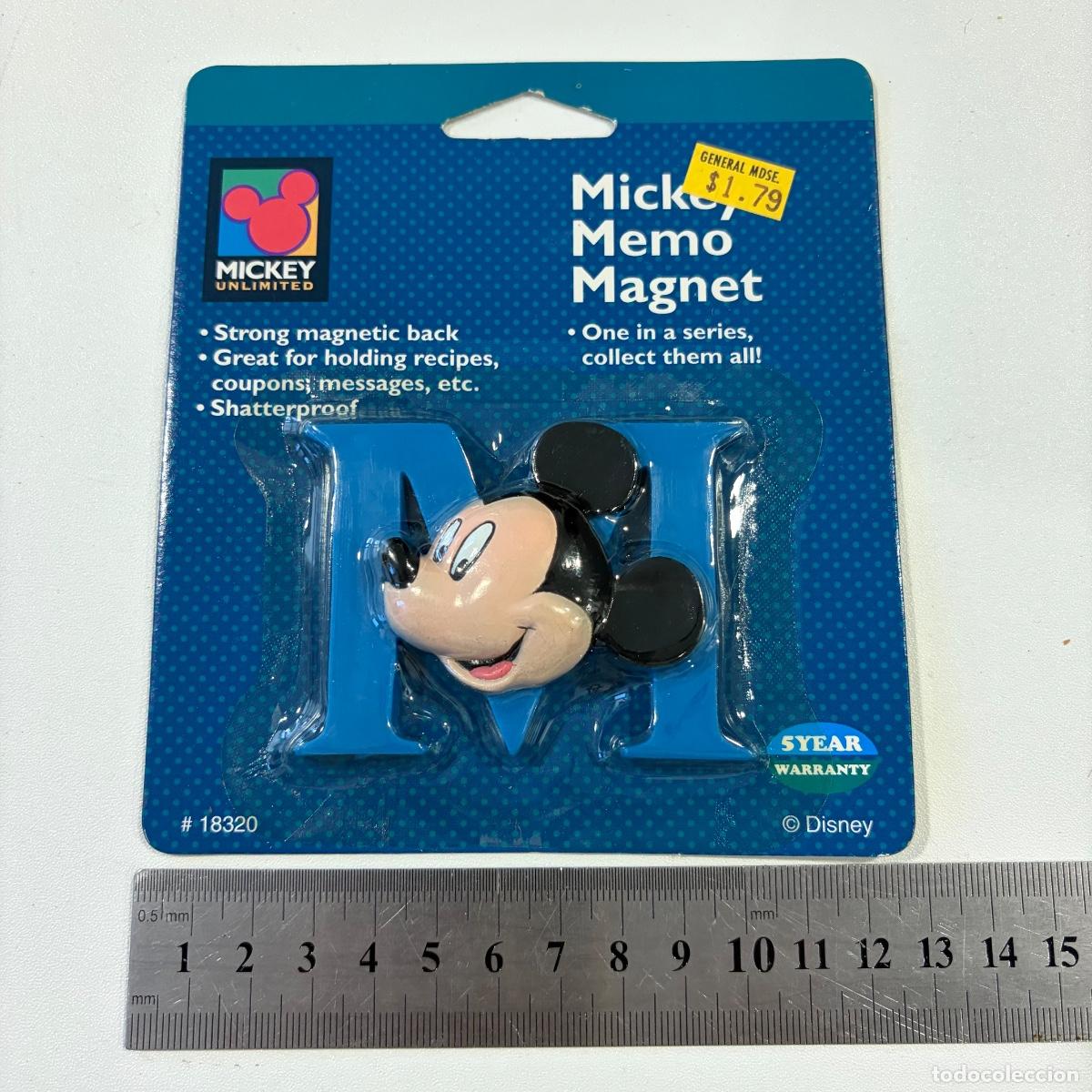 Coleccionismo: iman mickey mouse letra m disney mickey unlimited vintage a&ntilde;os 90 nuevo en blister