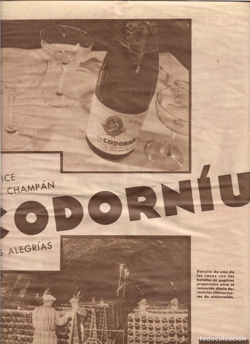 Sammelleidenschaft Papier: A&Ntilde;O 1933 RECORTE PRENSA PUBLICIDAD BEBIDAS CODORNIU CAVA CHAMPAN