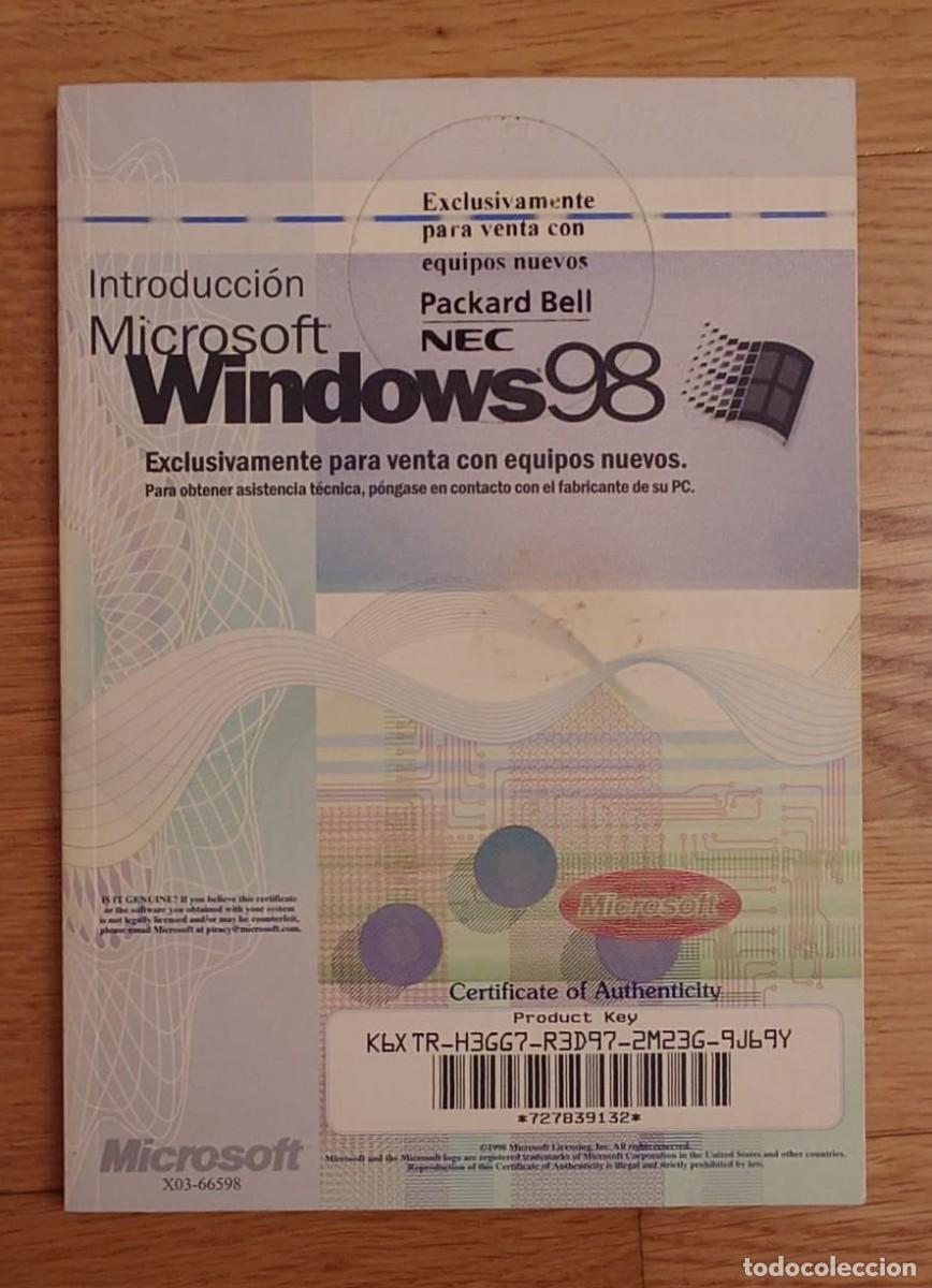 Coleccionismo: Introducci&oacute;n a Windows 98 (Licencia) + CD Win 95 - Foto 1