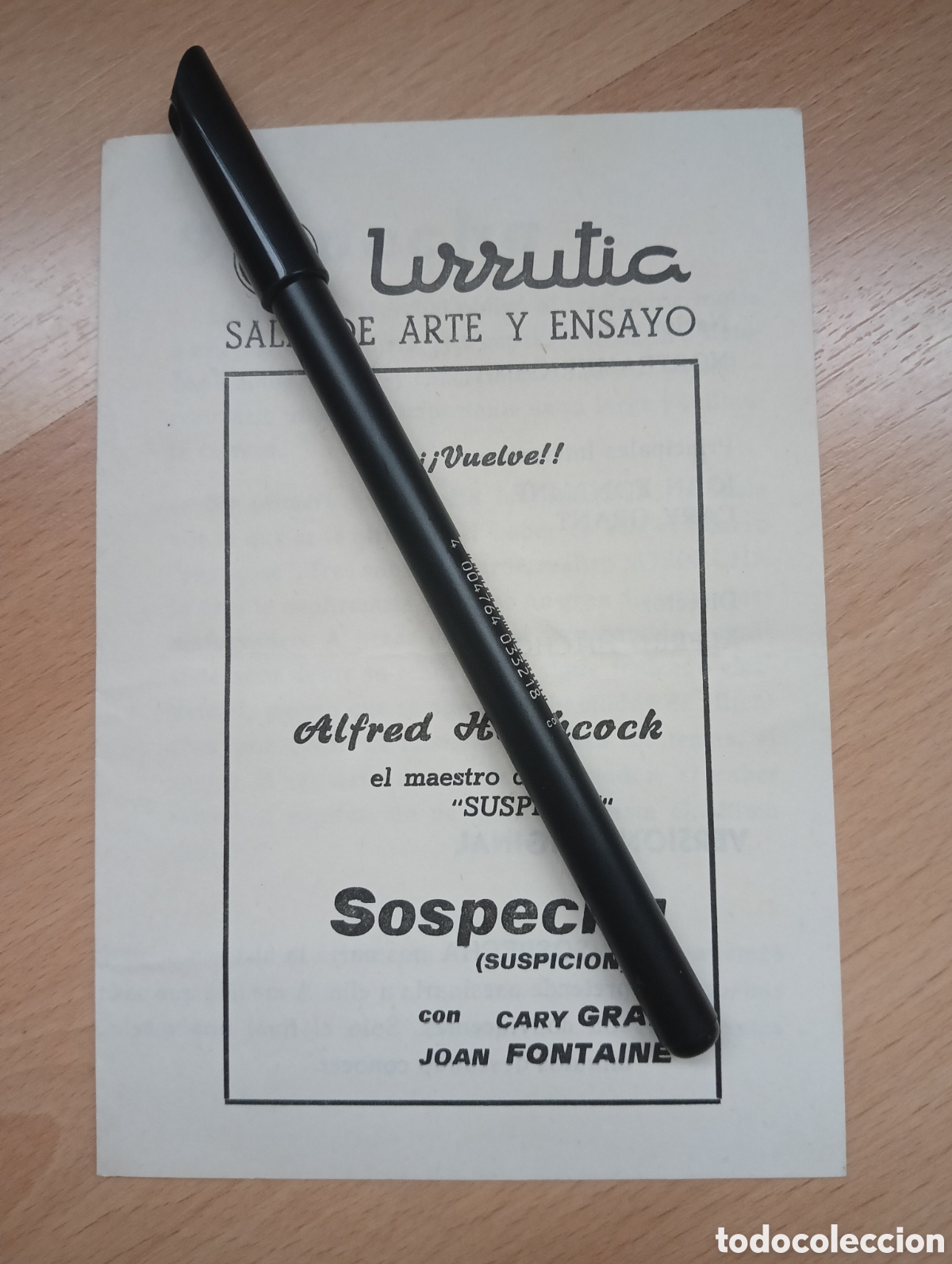 Collectionnisme: Cine Urrutia. Bilbao. Programa pel&iacute;cula Sospecha.