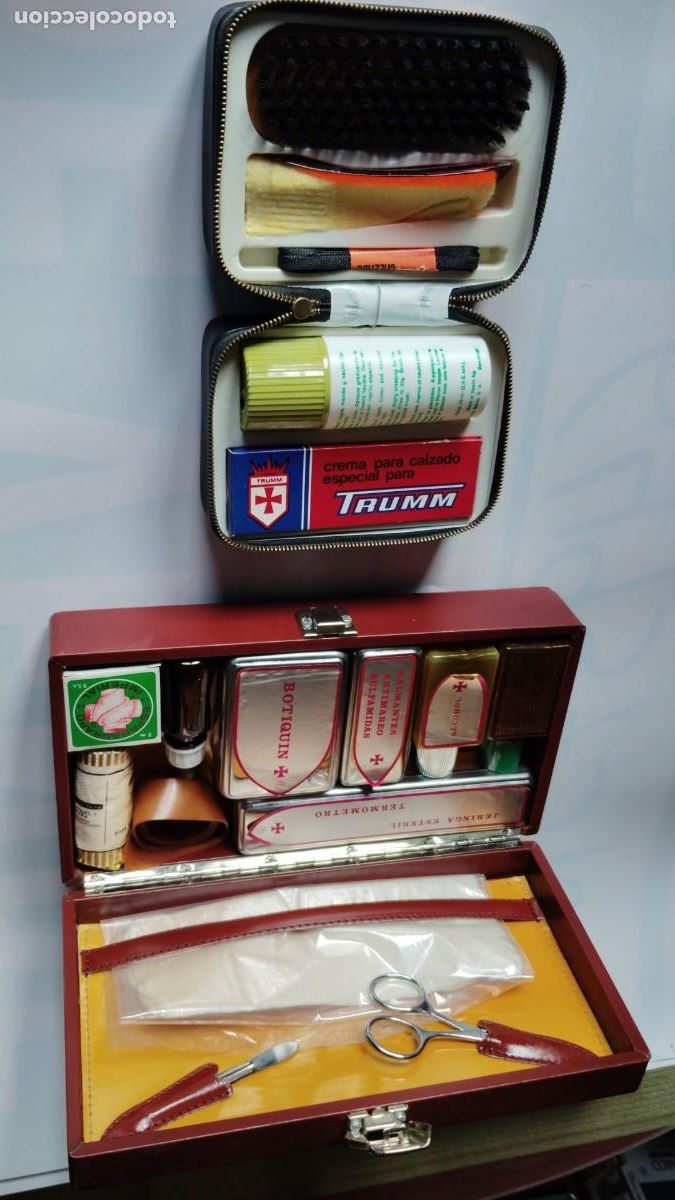 Collectionnisme: TRUMM.-CALZADO.-BOTIQUIN PRIMEROS AUXILIOS.-NECESERES ANTIGUOS.-A&Ntilde;OS 60.