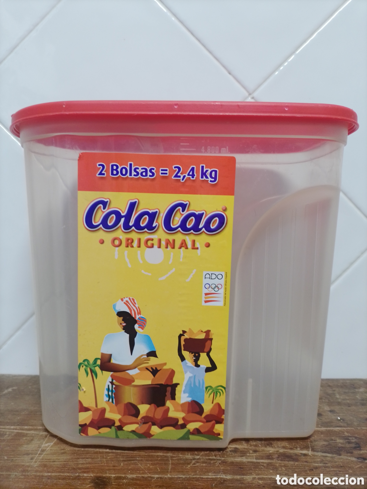 Colecionismo: Jarra o envase Cola cao.