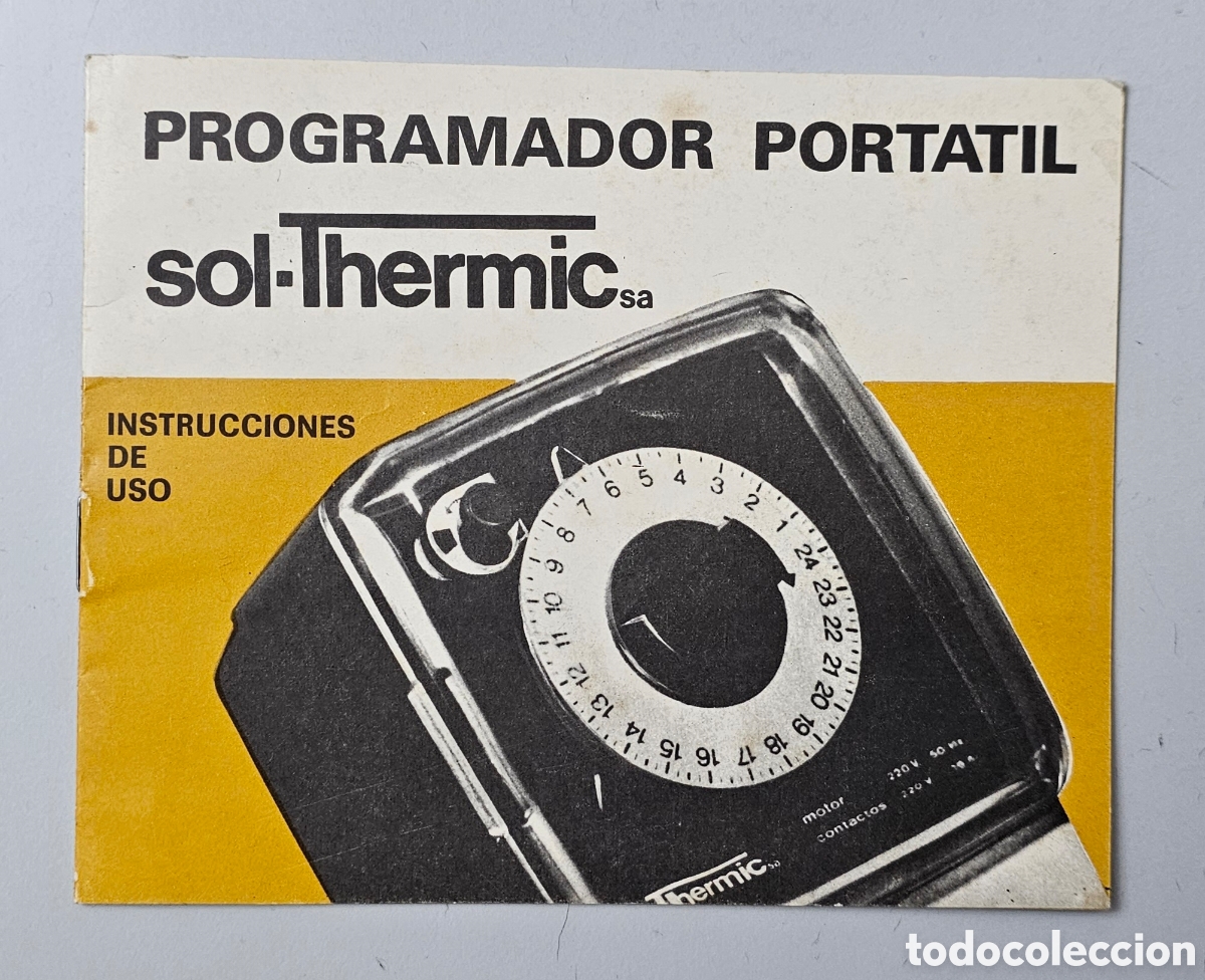 Collezionismo: PANFLETO LIBRITO DE INSTRUCCIONES PROGRAMADOR PORTATIL SOL-THERMIC A&Ntilde;O 1974
