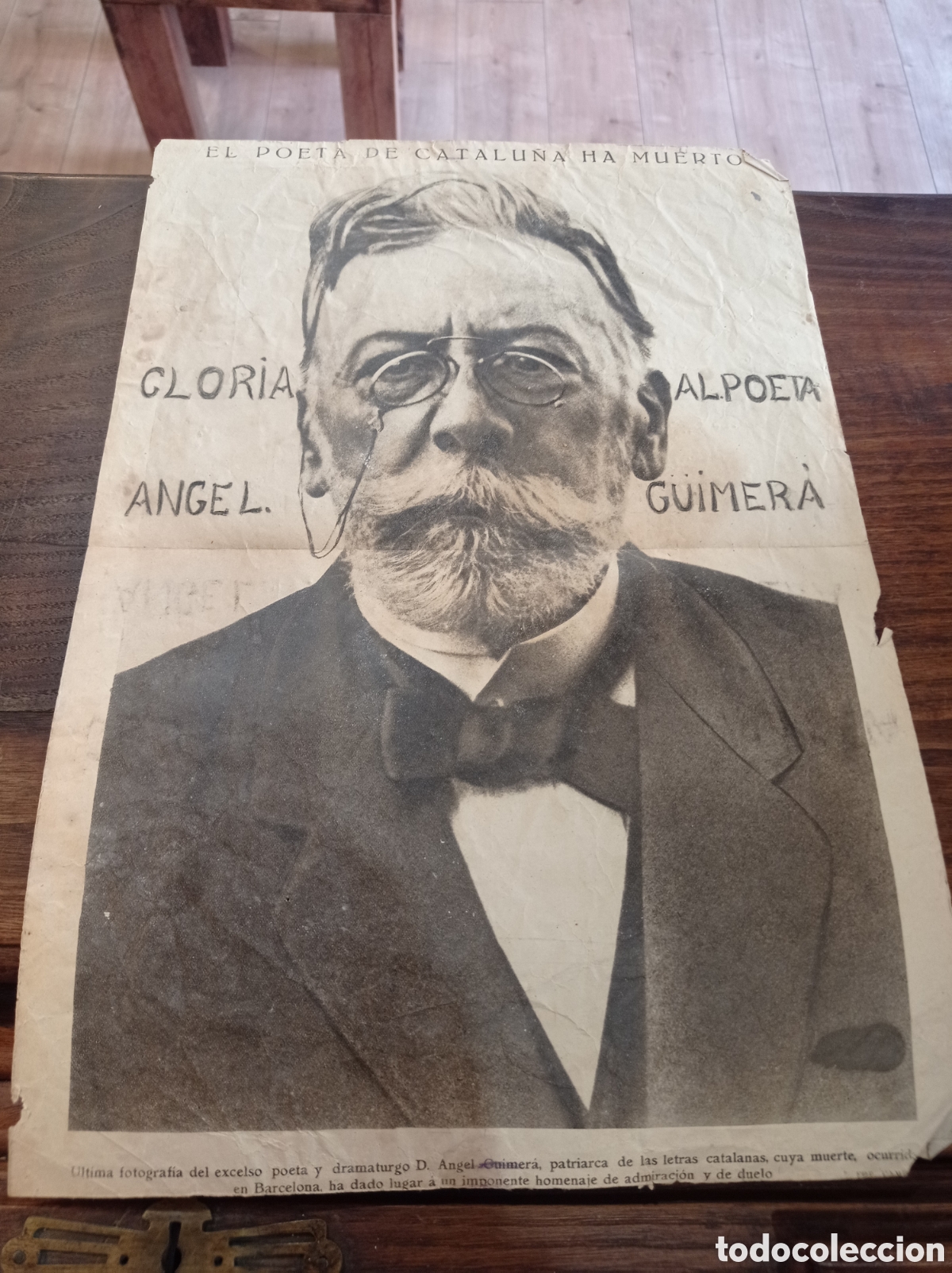 Colecionismo: cartel muerte Angel Guimer&agrave; -1924-