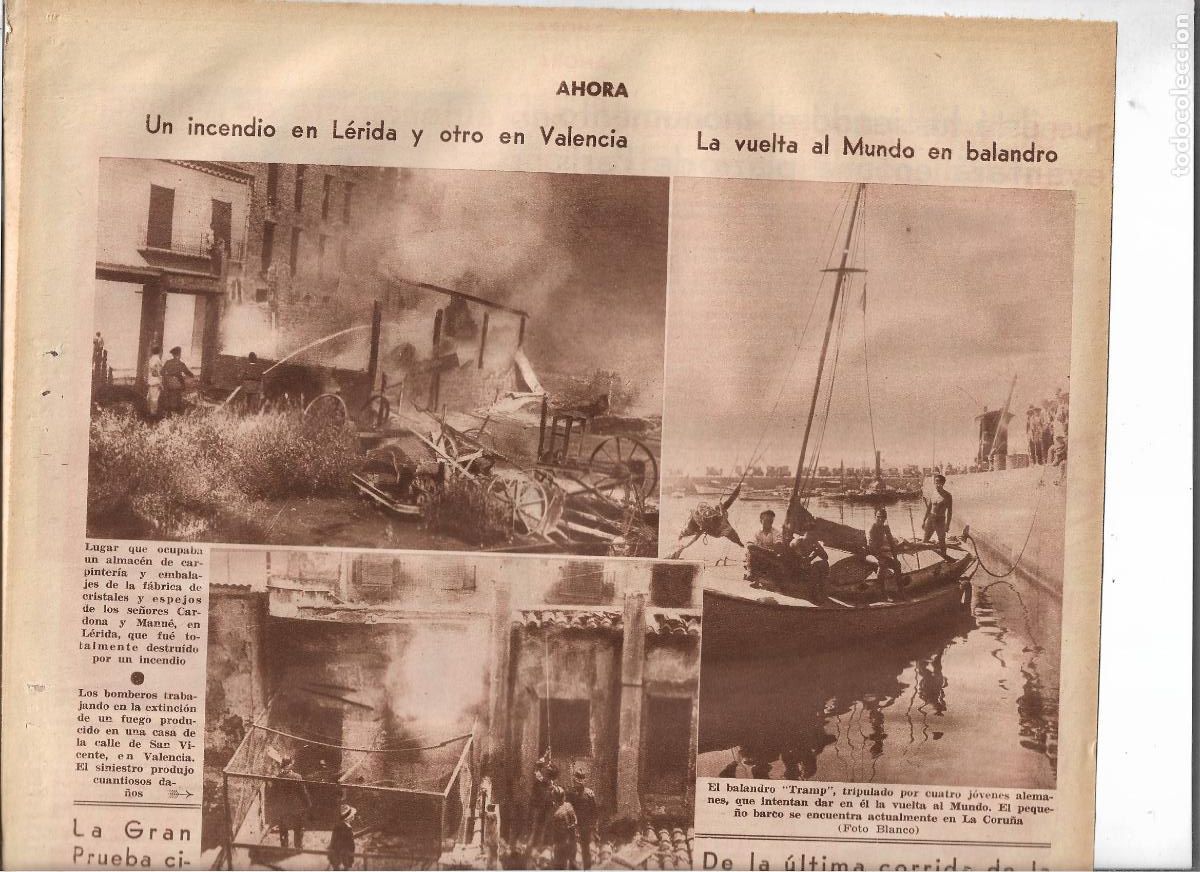 Coleccionismo: A&Ntilde;O 1933 RECORTE PRENSA LLEIDA INCENDIO DESTRUCCION ALMACEN CARPINTERIA CARDONA Y MANUE