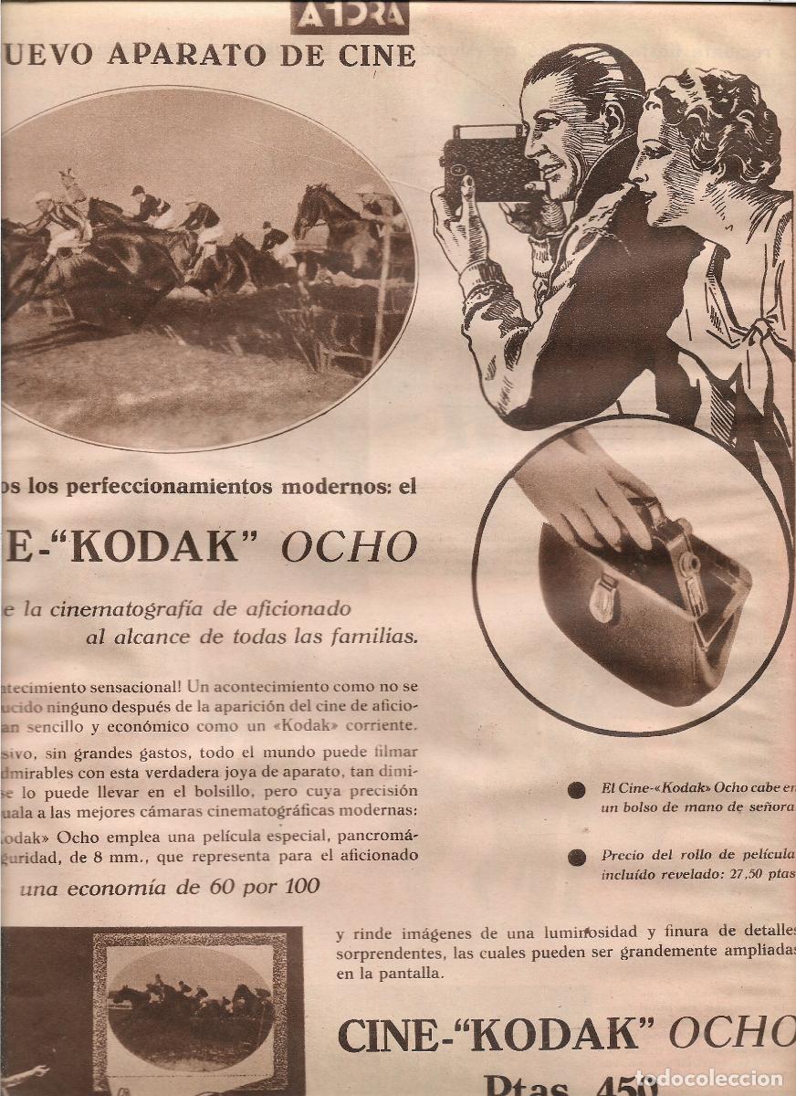 Coleccionismo: A&Ntilde;O 1933 RECORTE PRENSA PUBLICIDAD KODAK APARATO DE CINE CINE KODAK OCHO