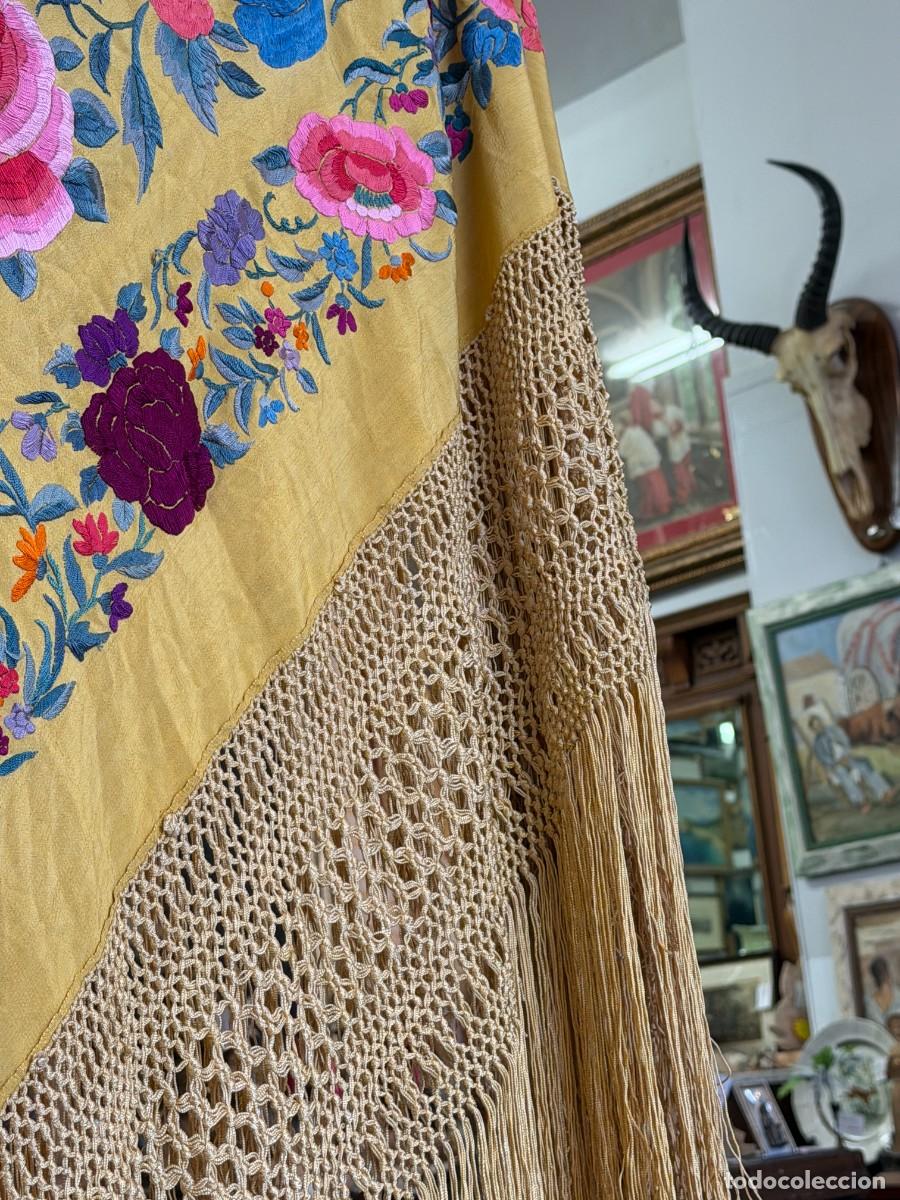 Coleccionismo: Mant&oacute;n de Manila bordado - Foto 8