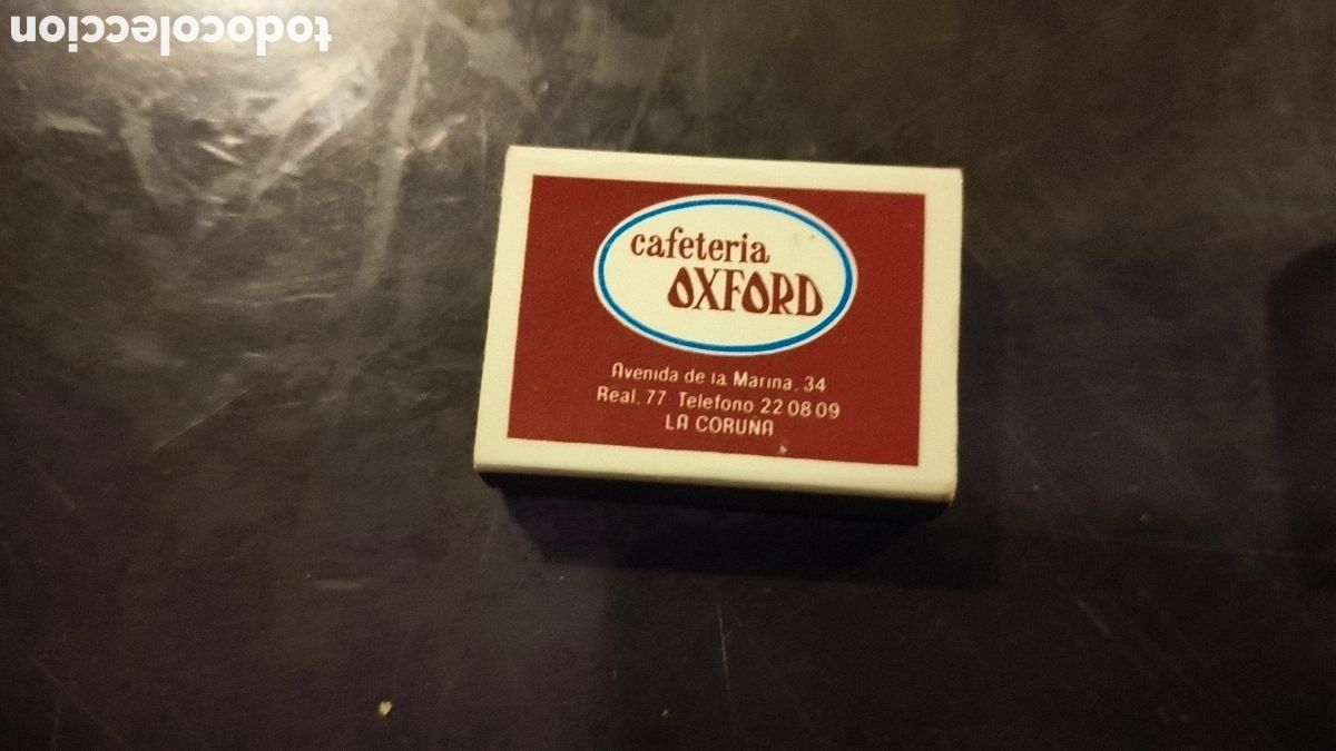Collectionnisme: Caja cerillas cafeter&iacute;a Oxford la Coru&ntilde;a Galicia