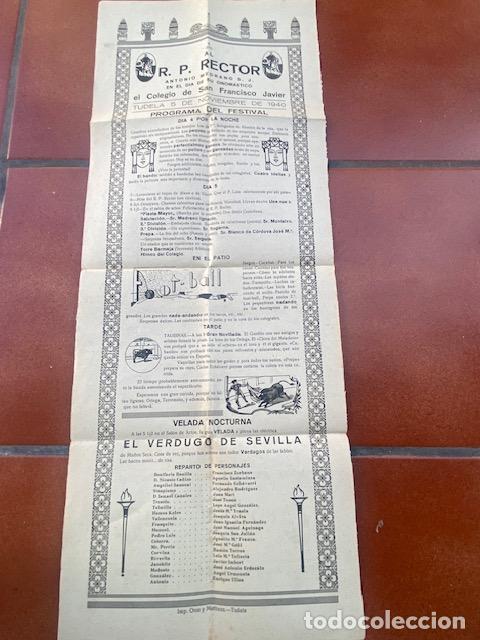 Collectionnisme: Colegio de San Francisco Javier. Tudela. 1940. Programa del Festival.