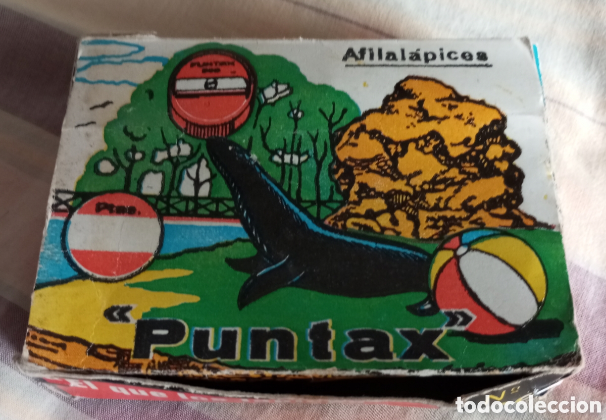 Colecionismo: Caja de sacapuntas puntax con 8 afilal&aacute;pices