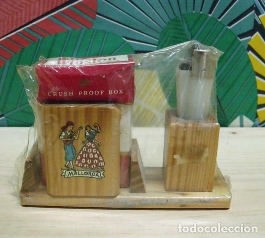 Coleccionismo: Set Paquete Tabaco Windston + Mechero Marlboro + Soporte Recuerdo Mallorca
