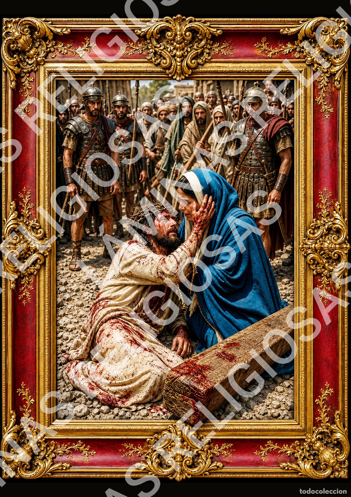 Coleccionismo: 2 l&aacute;minas de Jes&uacute;s con efecto tridimensional - Foto 1