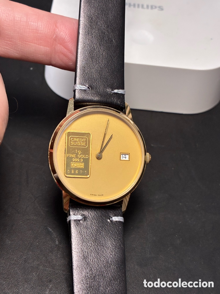 Coleccionismo: Reloj con lingote de oro suizo - Foto 2