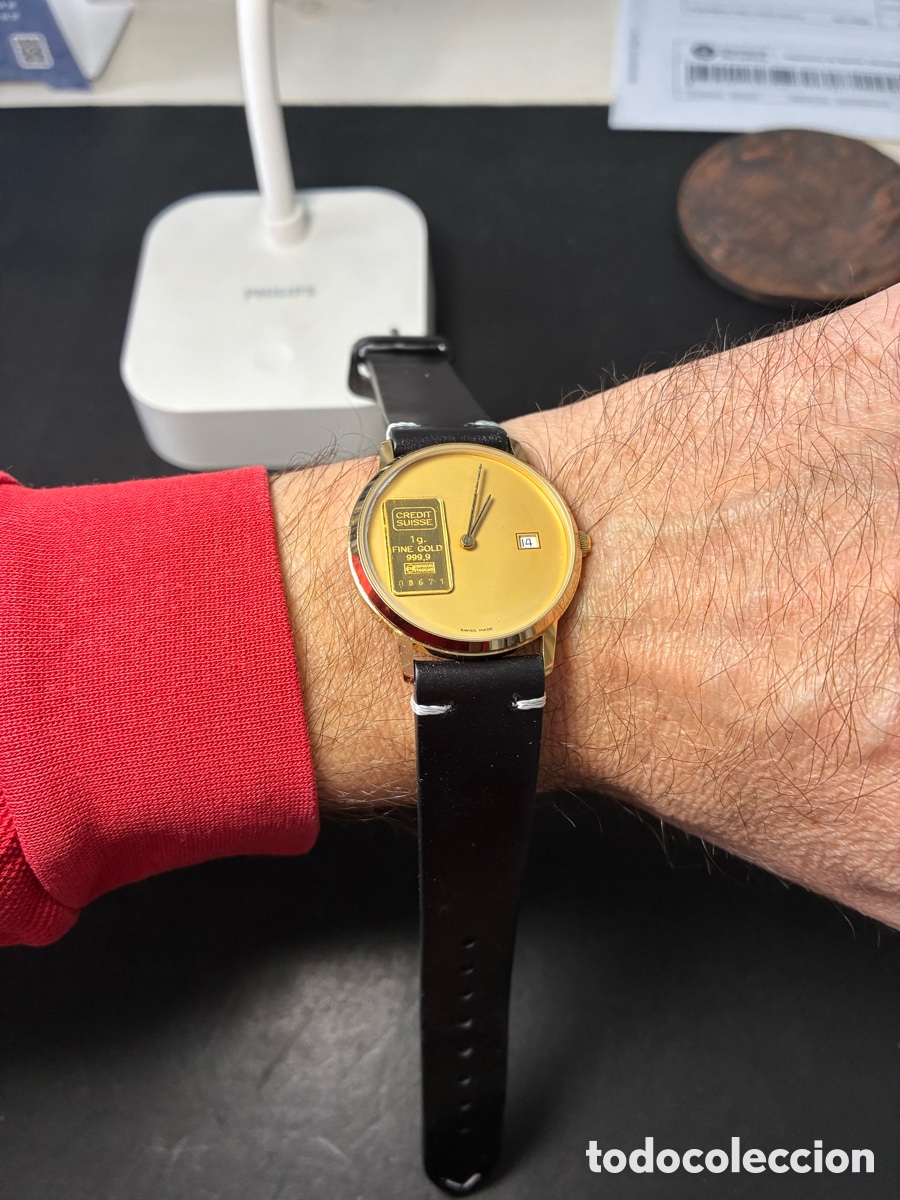 Coleccionismo: Reloj con lingote de oro suizo - Foto 5