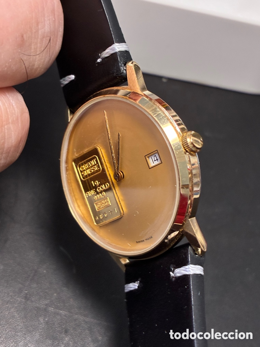 Coleccionismo: Reloj con lingote de oro suizo - Foto 9