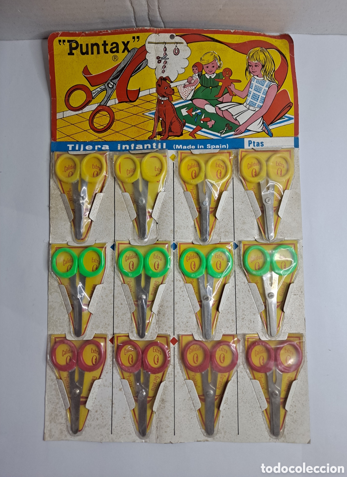 Sammeln: PANOPLIA 12 TIJERAS PUNTAX. COMPLETO. EXPOSITOR. TIJERA INFANTIL ESCOLAR.