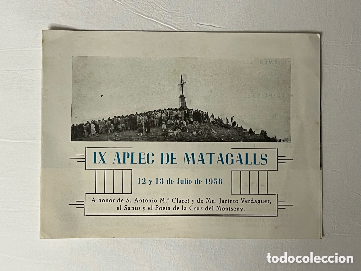 Coleccionismo: DIPTIC, IX Aplec de Matagalls. Juliol 1958