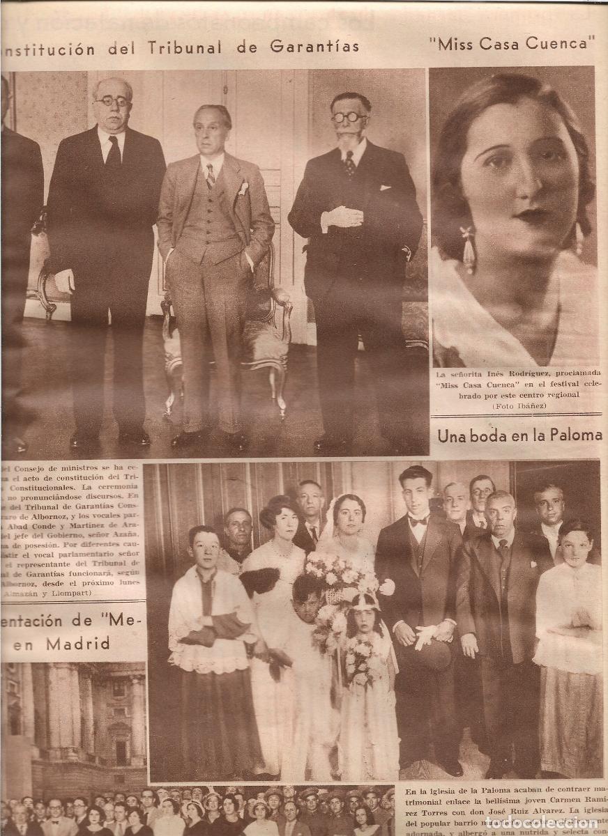 Coleccionismo: A&Ntilde;O 1933 RECORTE PRENSA INES RODRIGUEZ PROCLAMADA MISS CASA CUENCA EN EL CENTRO REGIONAL