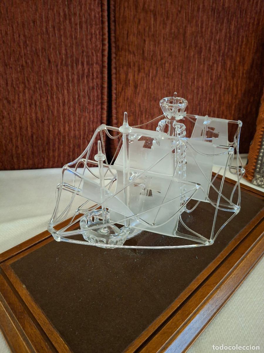 Coleccionismo: Barco de cristal y madera - Foto 3