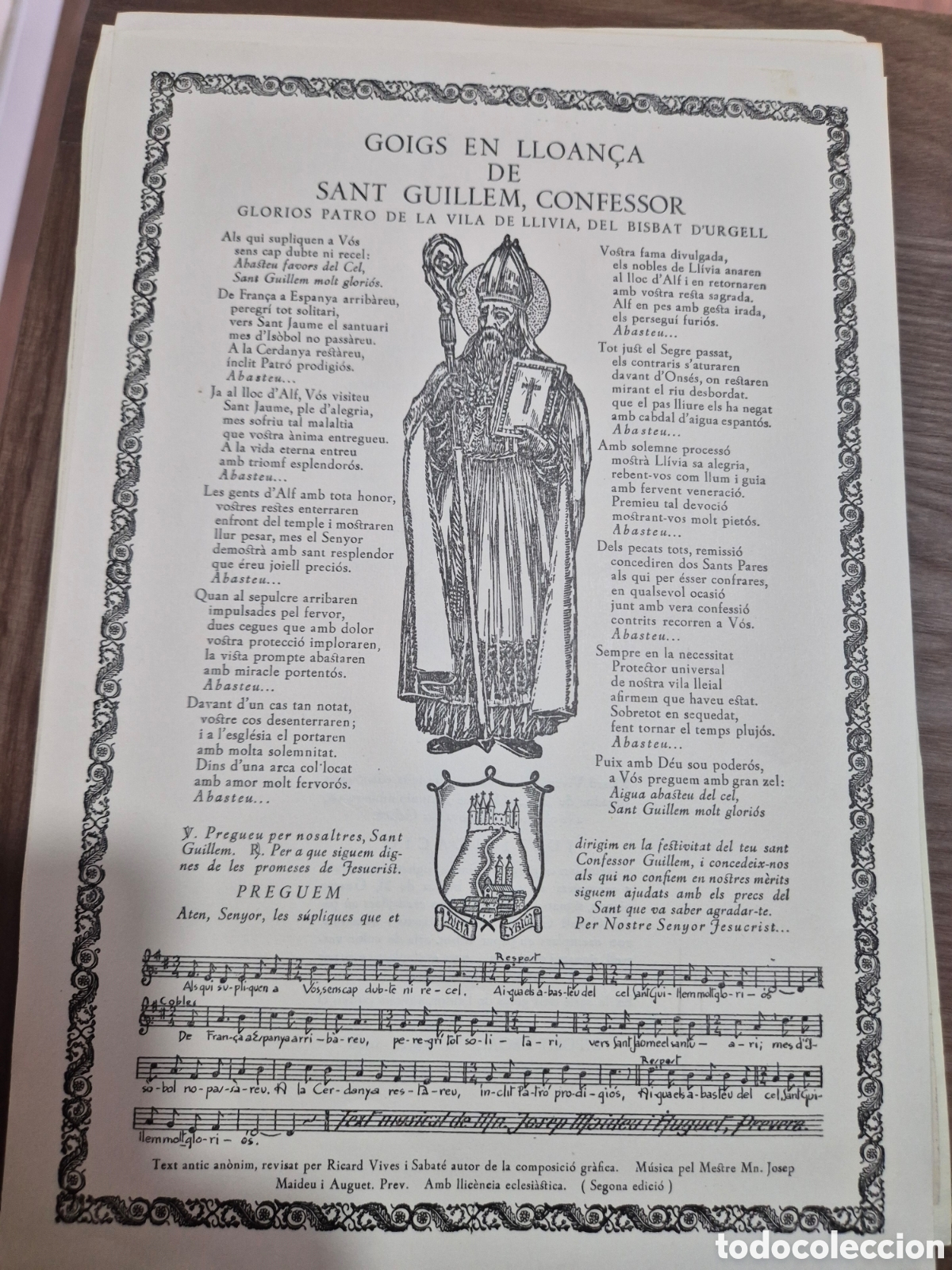 Collezionismo: GOIG EN LLOAN&Ccedil;A DE SANT GUILLEM LLIVIA 1968