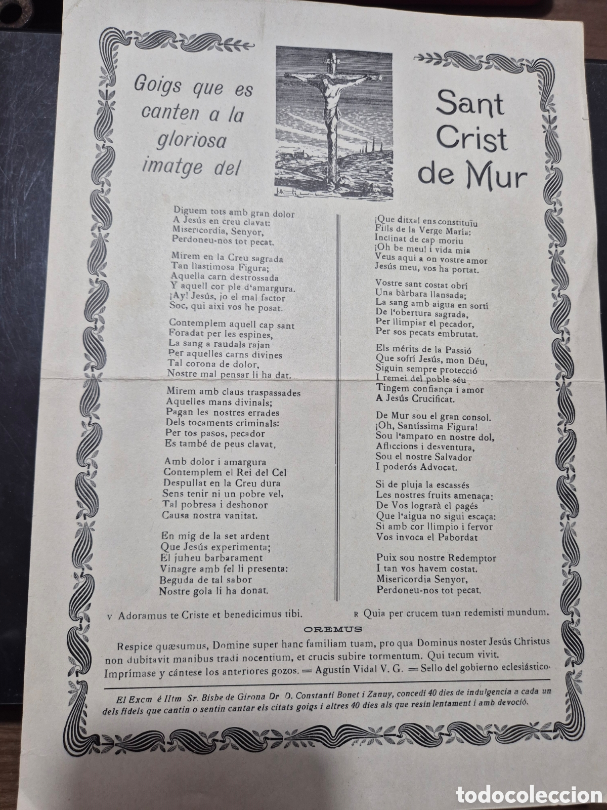 Coleccionismo: GOIGS SANT CRIST DE MUR