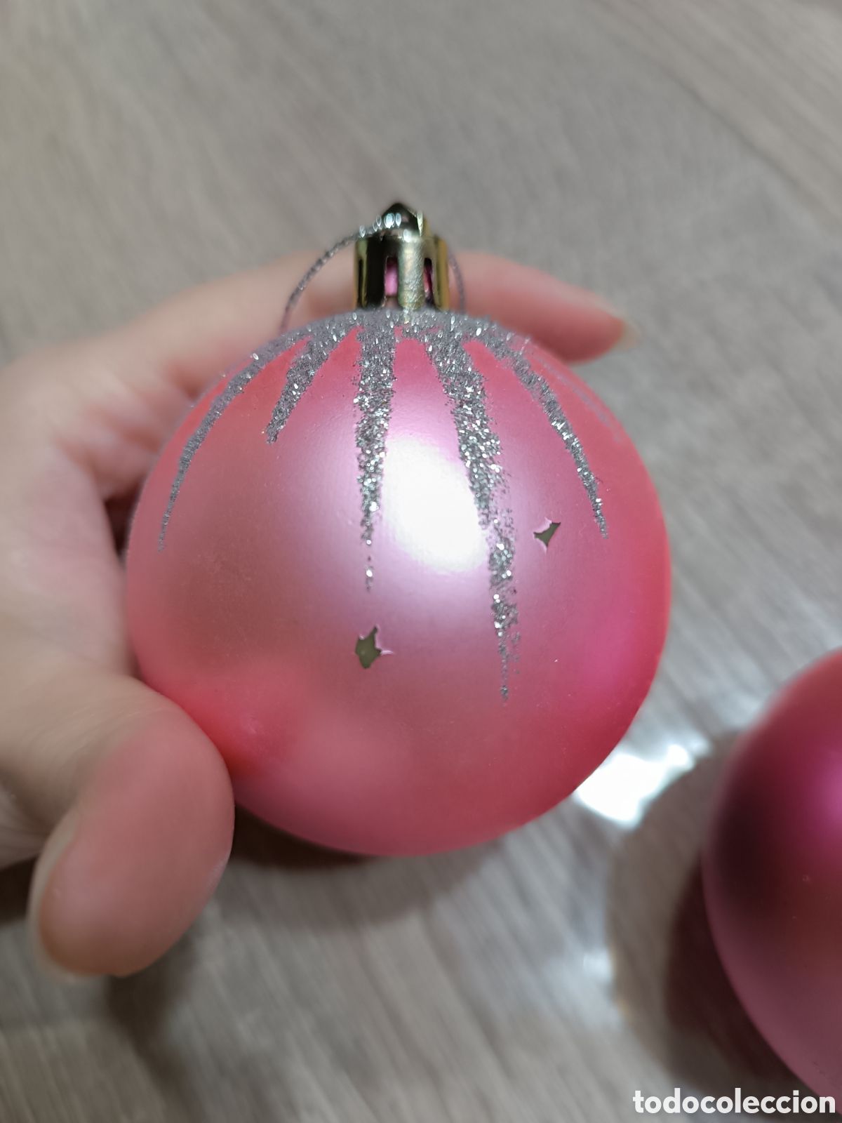 Coleccionismo: Bolas &Aacute;rbol Navidad rosa - Foto 2
