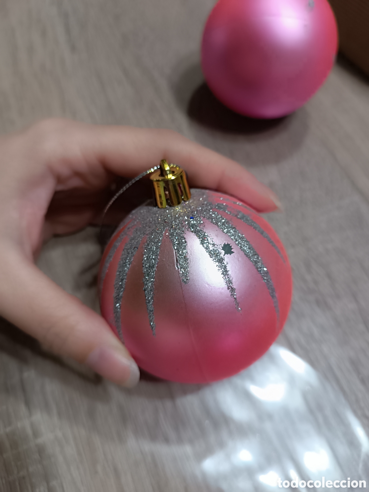 Coleccionismo: Bolas &Aacute;rbol Navidad rosa - Foto 3