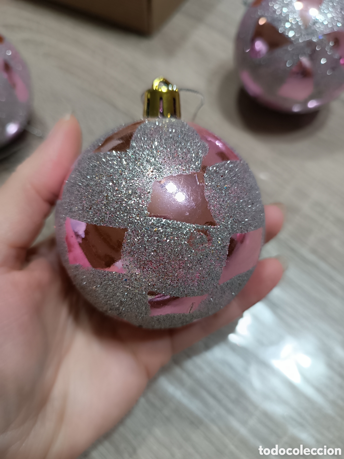 Coleccionismo: Bolas &aacute;rbol Navidad rosa - Foto 2