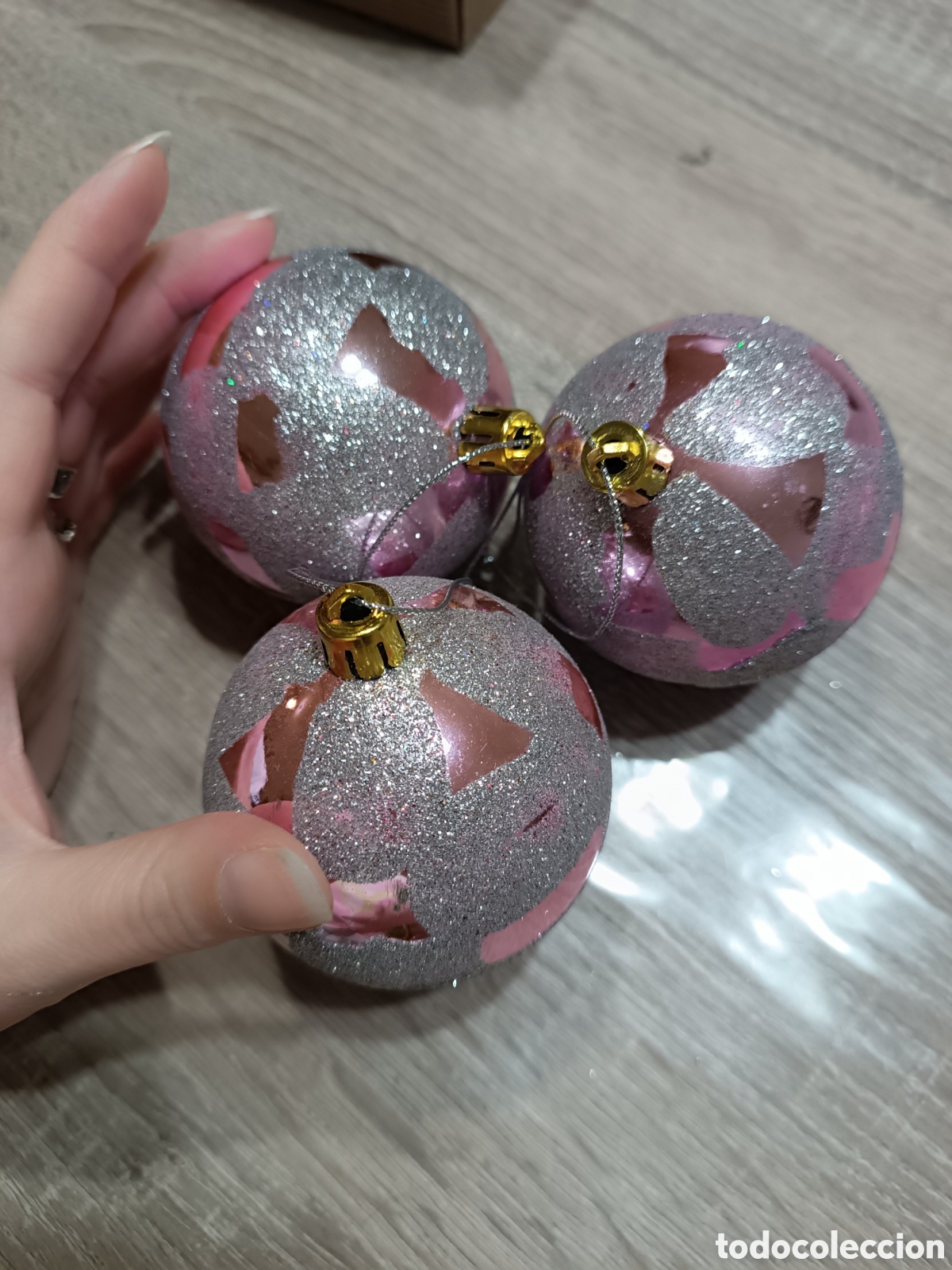 Coleccionismo: Bolas &aacute;rbol Navidad rosa