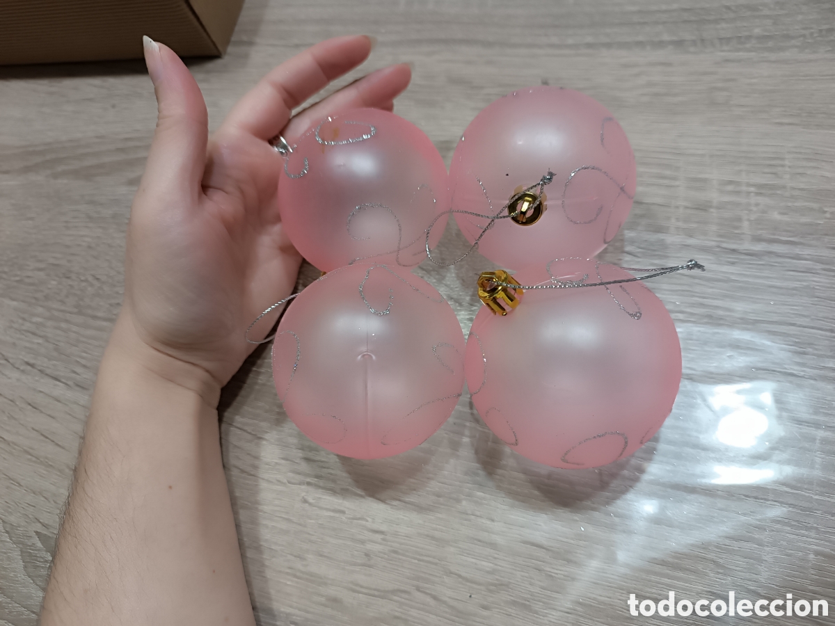 Coleccionismo: Bolas &aacute;rbol Navidad rosa - Foto 2