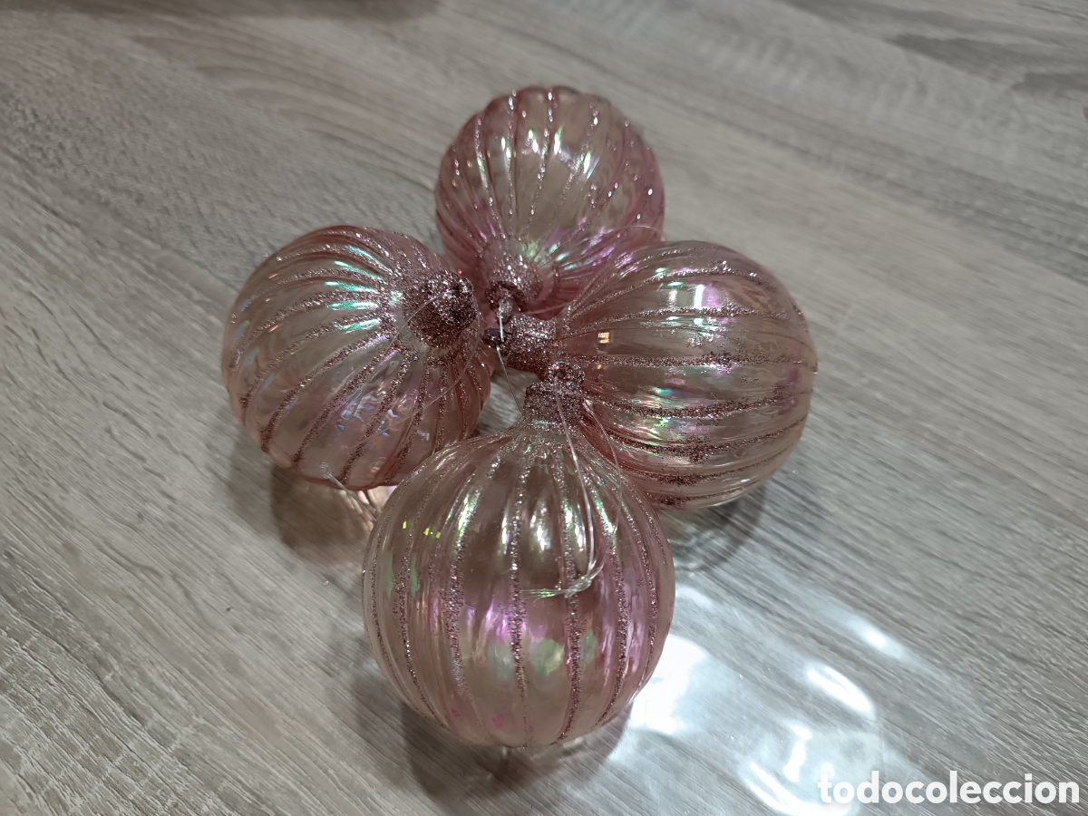 Coleccionismo: Bolas &aacute;rbol Navidad purpurina - Foto 2