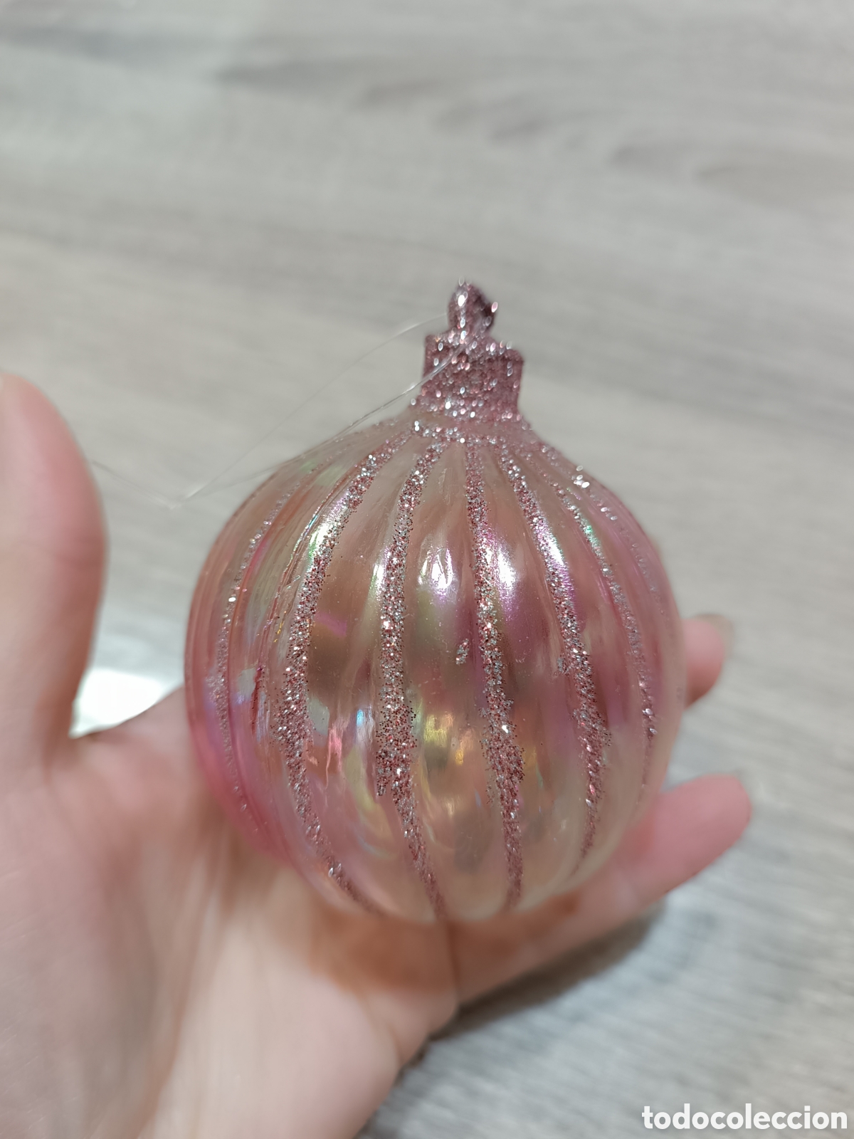 Coleccionismo: Bolas &aacute;rbol Navidad purpurina - Foto 3