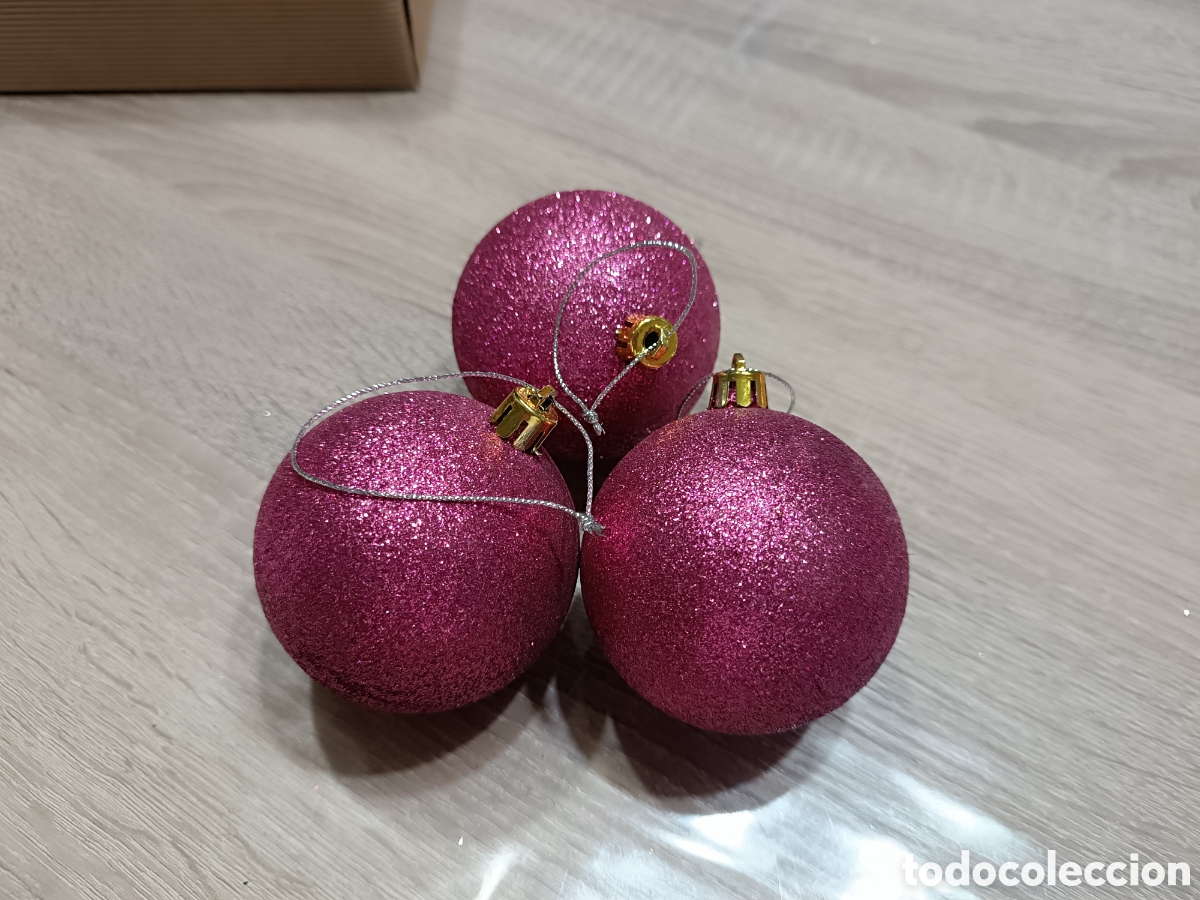Coleccionismo: Bolas &aacute;rbol Navidad fucsia - Foto 2