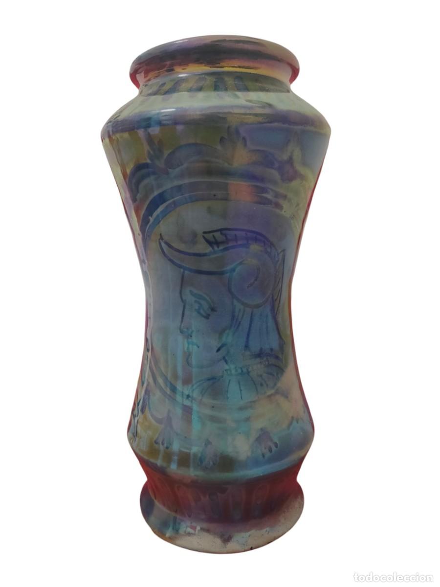 Coleccionismo: Vaso albarello con tecnica a terzo fuoco(ceramica a lustro)