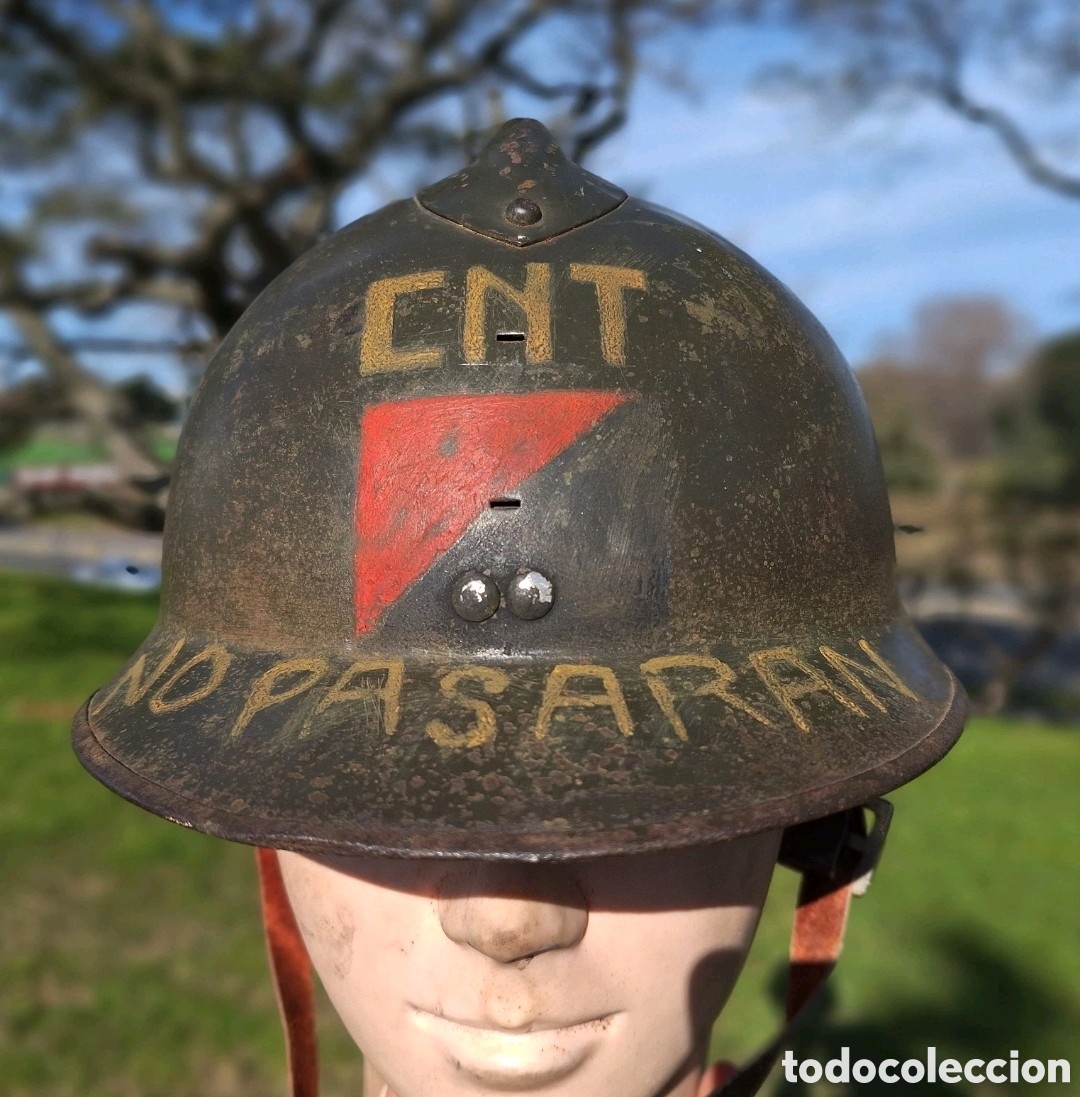 Coleccionismo: CASCO FRANCES M 26 ANTIFRANQUISTA NO PASARAN GUERRA CIVIL ESPA&Ntilde;OLA SOLO WESTERN UNION