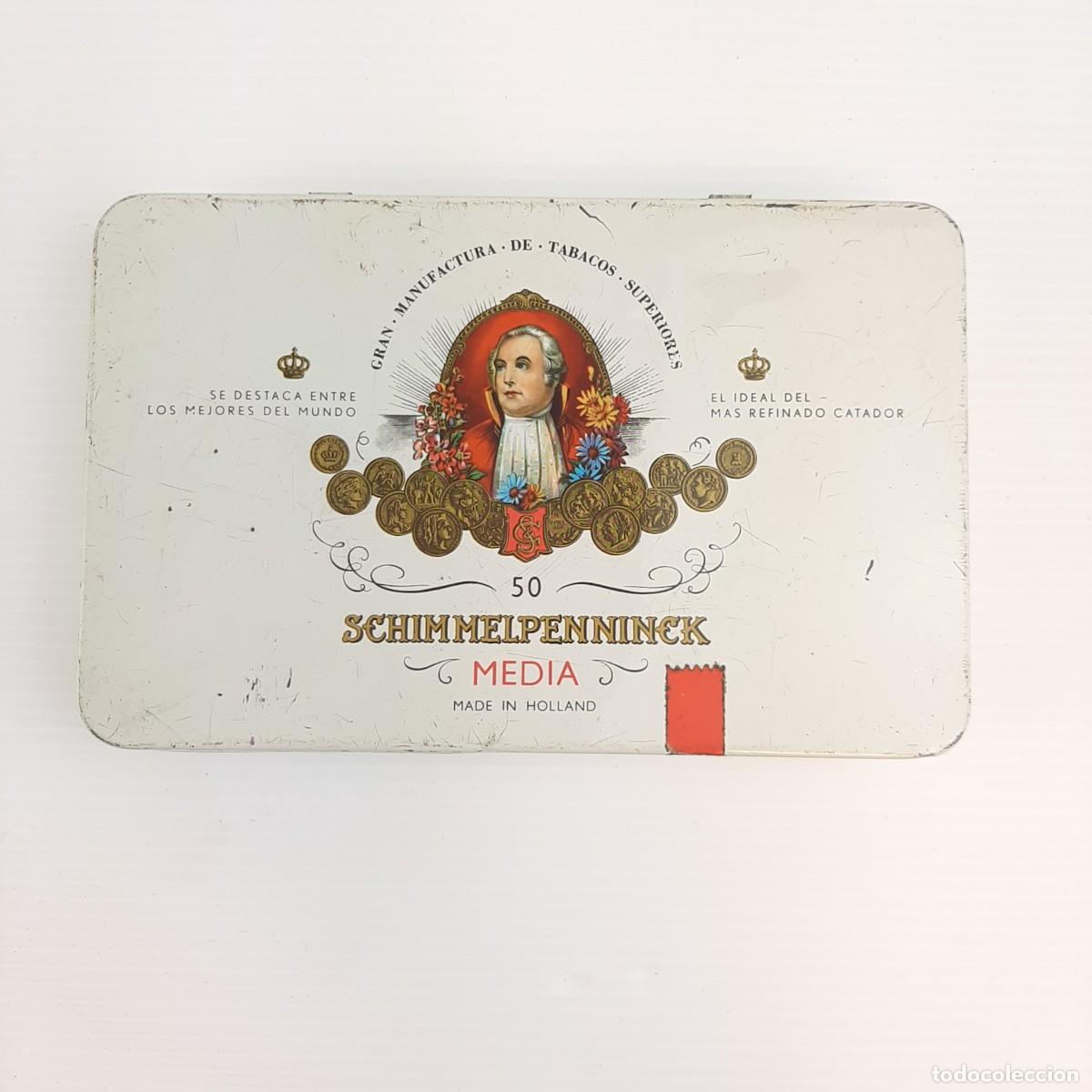 Coleccionismo: Cofanetto scatola in metallo porta sigari/tabacco Schimmelpenninck made in Holland vintage