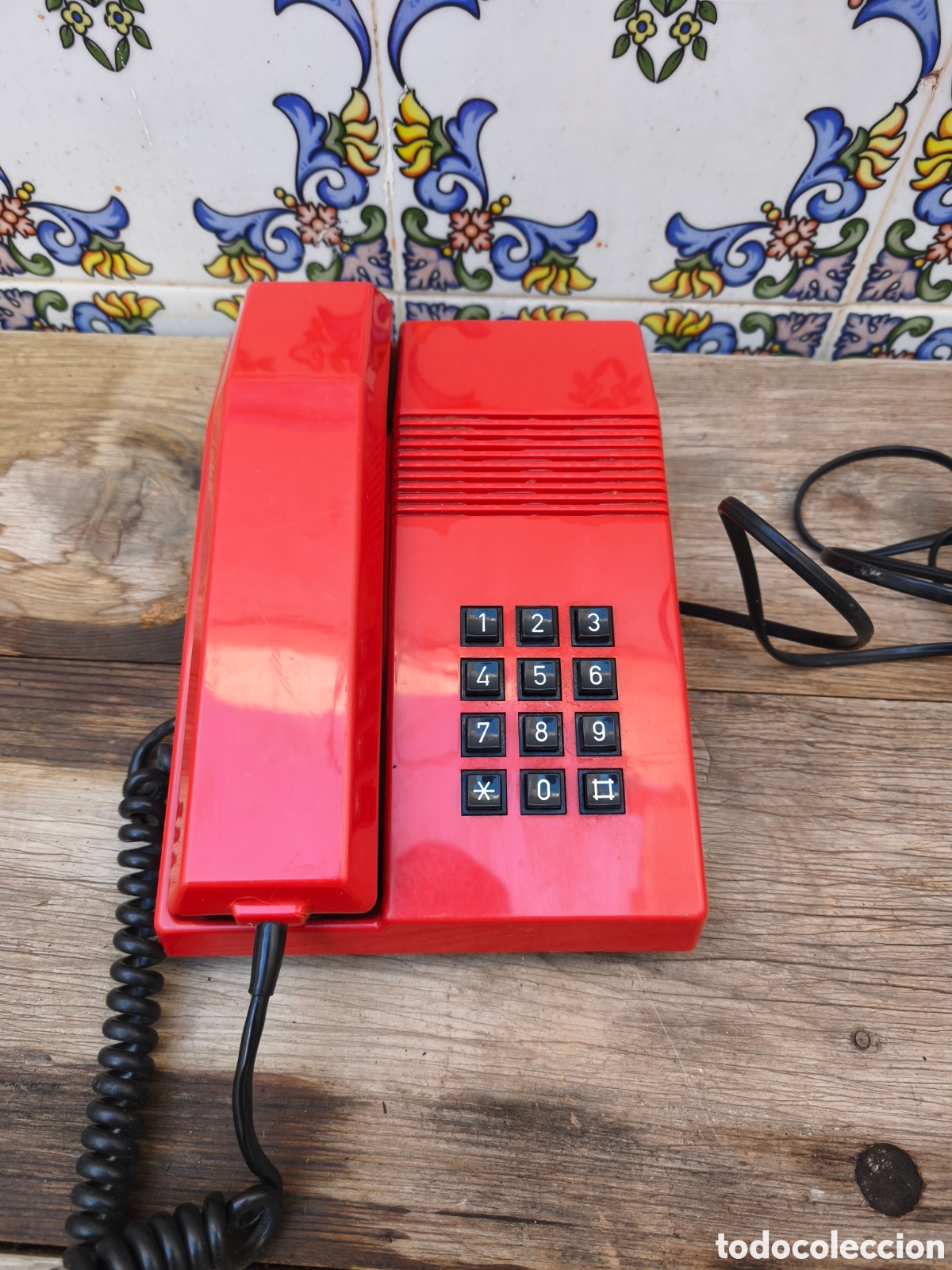 Coleccionismo: Tel&eacute;fono fijo Teide rojo - Foto 3