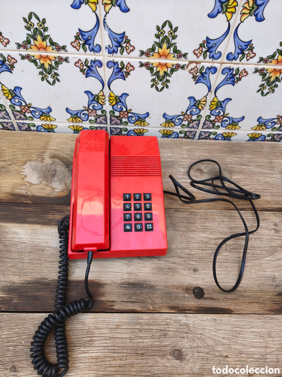Coleccionismo: Tel&eacute;fono fijo Teide rojo
