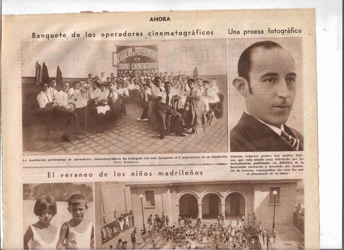Coleccionismo: 1933 RECORTE PRENSA CINE BANQUETE V ANIVERSARIO ASOCIACION PROFESIONAL OPERADORES CINEMATOGRAFICOS
