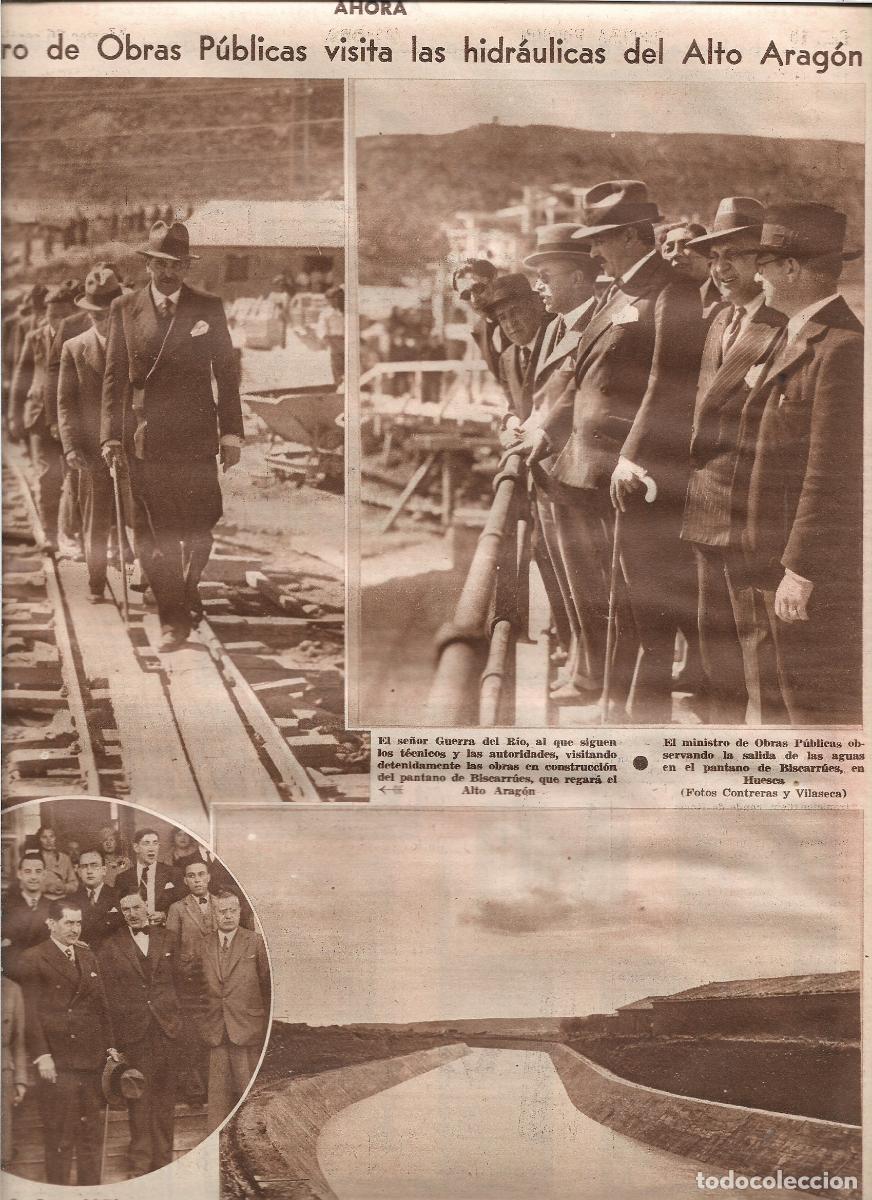 Coleccionismo: A&Ntilde;O 1933 RECORTE PRENSA ALTO ARAGON OBRAS PANTANO DE BISCARRUES HUESCA PANTANO DE LA PE&Ntilde;A JACA