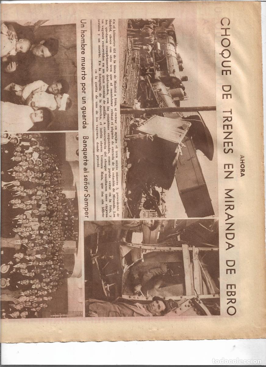 Coleccionismo: A&Ntilde;O 1933 RECORTE PRENSA ESTACION TREN MIRANDA DE EBRO CHOQUE DOS TRENES MUERTE OBRERO VENTURA RUIZ