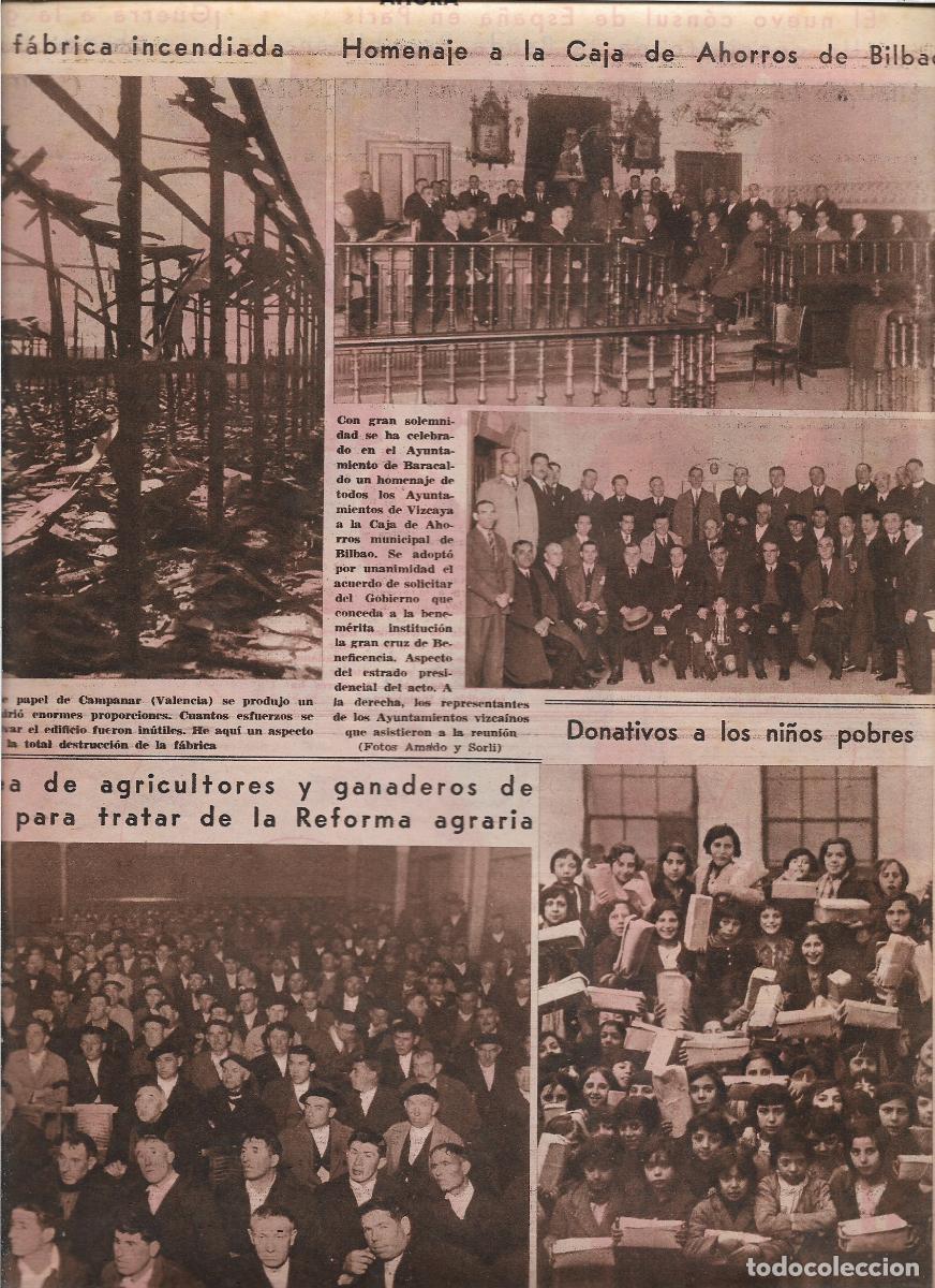 Coleccionismo: A&Ntilde;O 1933 RECORTE PRENSA AYUNTAMIENTO DE BARACALDO HOMENAJE A LA CAJA DE AHORROS DE BILBAO