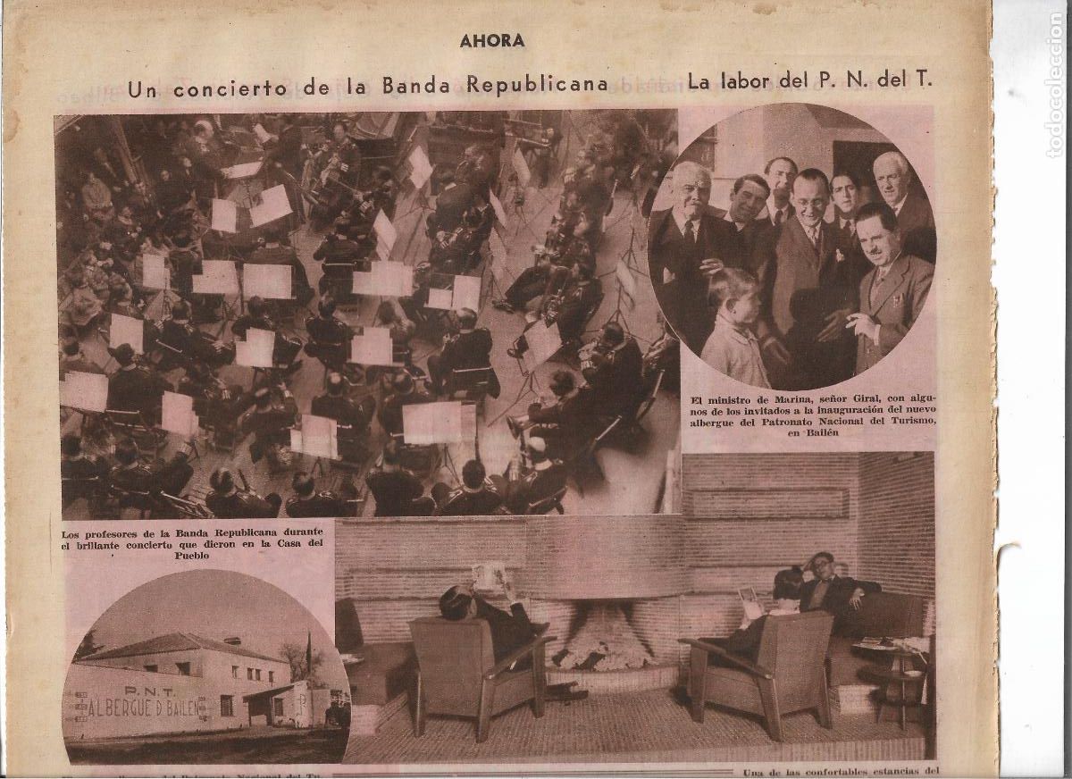 Coleccionismo: A&Ntilde;O 1933 RECORTE PRENSA MUSICA CONCIERTO DE LA BANDA REPUBLICANA EN LA CASA DEL PUEBLO