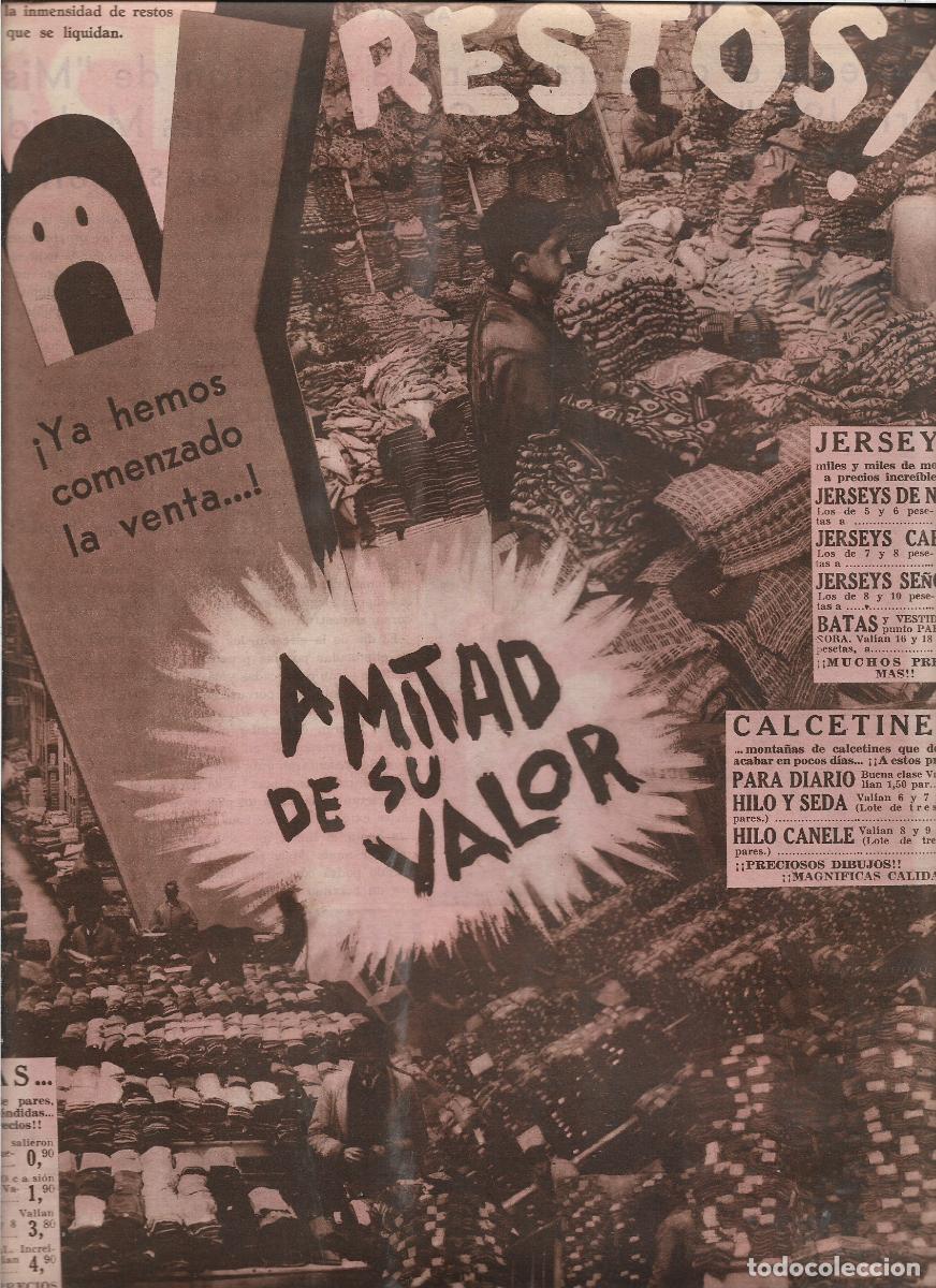 Coleccionismo: A&Ntilde;O 1933 RECORTE PRENSA PUBLICIDAD TIENDA COMERCIO ALMACENES QUIROS REBAJAS LIQUIDACION RESTOS
