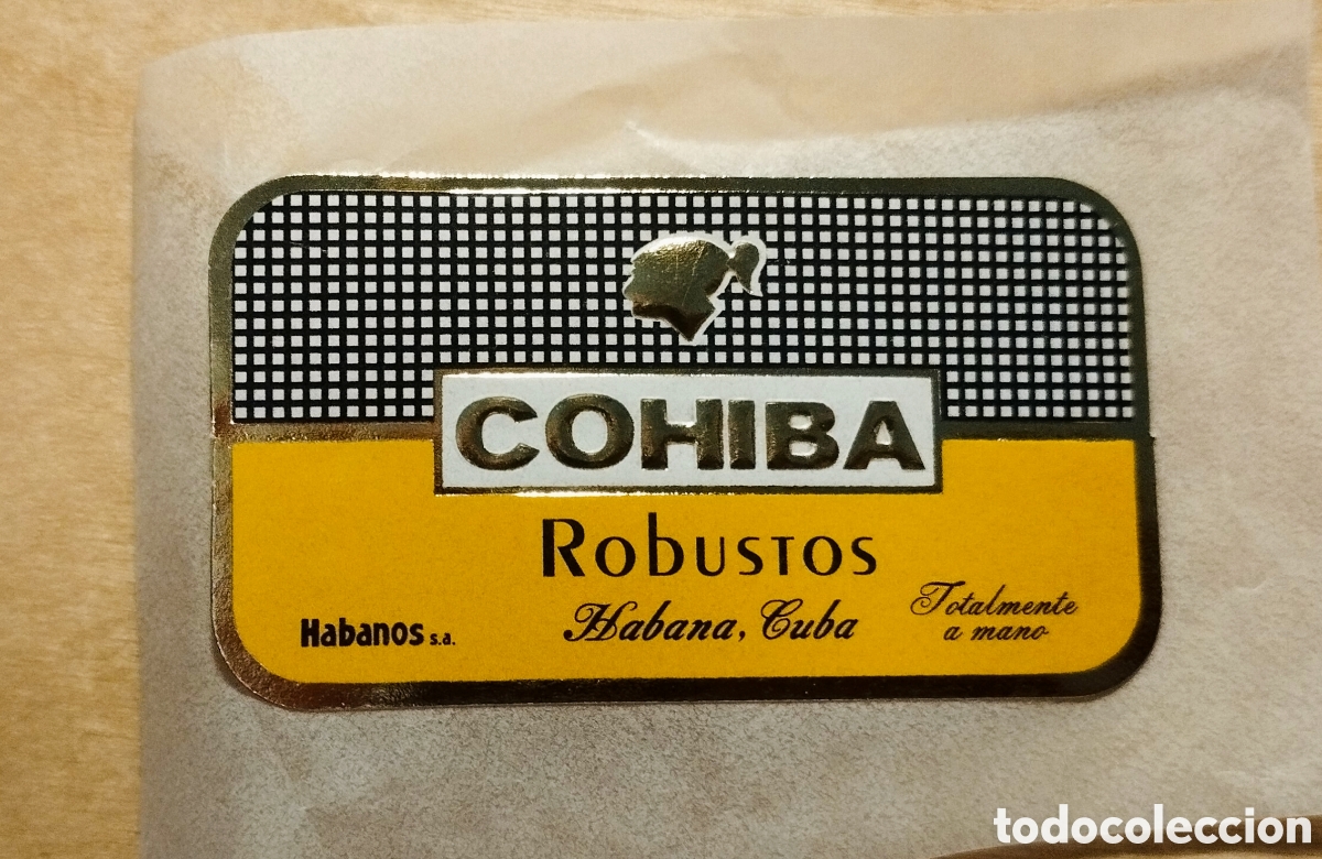 Coleccionismo: SELLO PEGATINA DE CAJA DE PUROS COHIBA ROBUSTOS - AUTOADHESIVO - NUEVO
