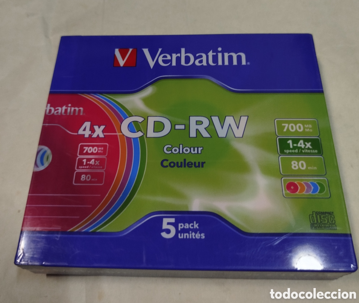 Coleccionismo: Verbatim CD-RW. 5 uniddes . SIN ABRIR - Foto 1