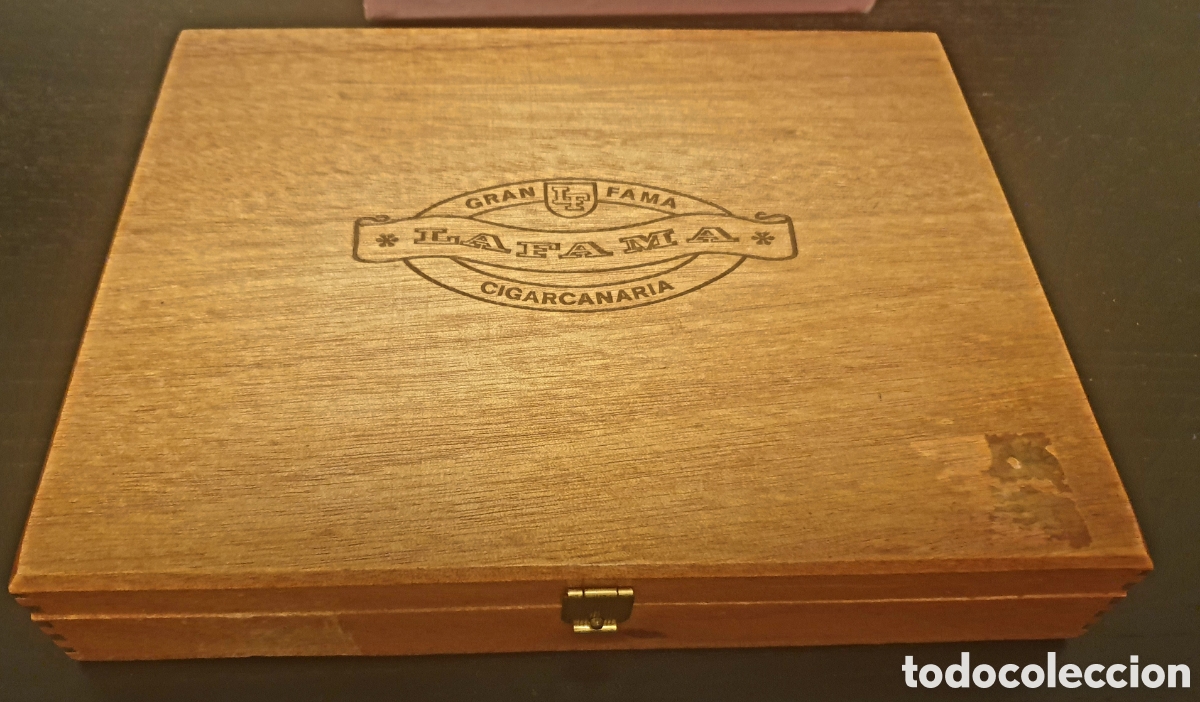 Coleccionismo: Caja de puros de madera vac&iacute;a La Fama &rdquo;Gran Fama&rdquo;