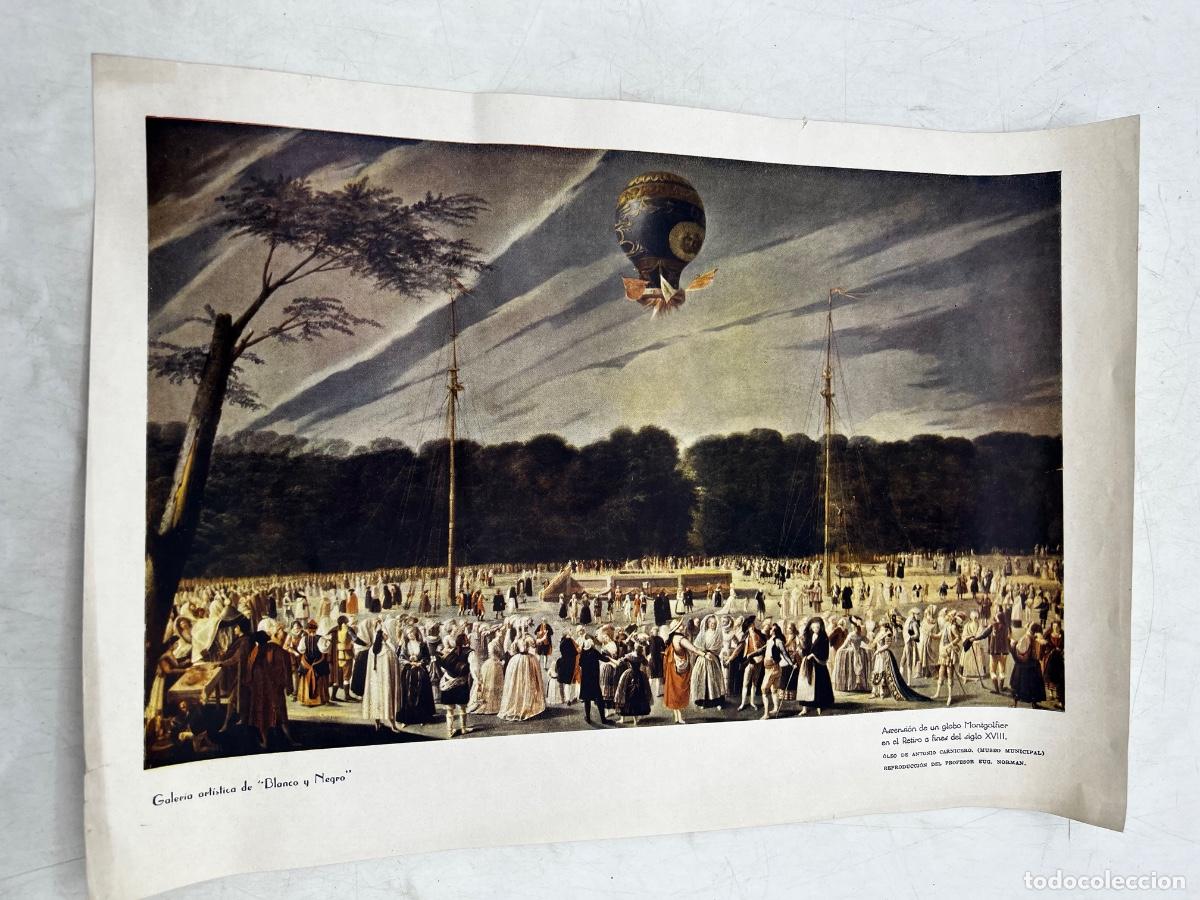 Coleccionismo: L&Aacute;MINA. ASCENSION DE UN GLOBO MONTGOLFIER EN EL RETIRO A FINES DEL SIGLO XVIII. BLANCO Y NEGRO.