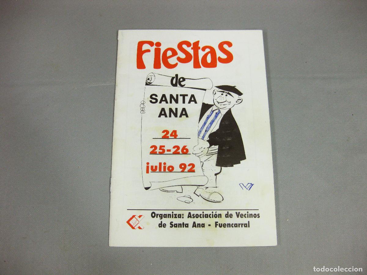 Coleccionismo: PROGRAMA DE FIESTAS DE SANTA ANA. FUENCARRAL. 1992. MADRID